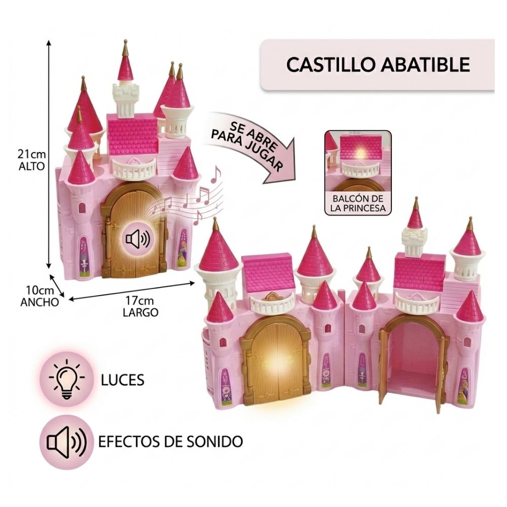 SET JUGUETE CASTILLO DE PRINCESA LUZ Y SONIDO CON ACCESORIOS - 2