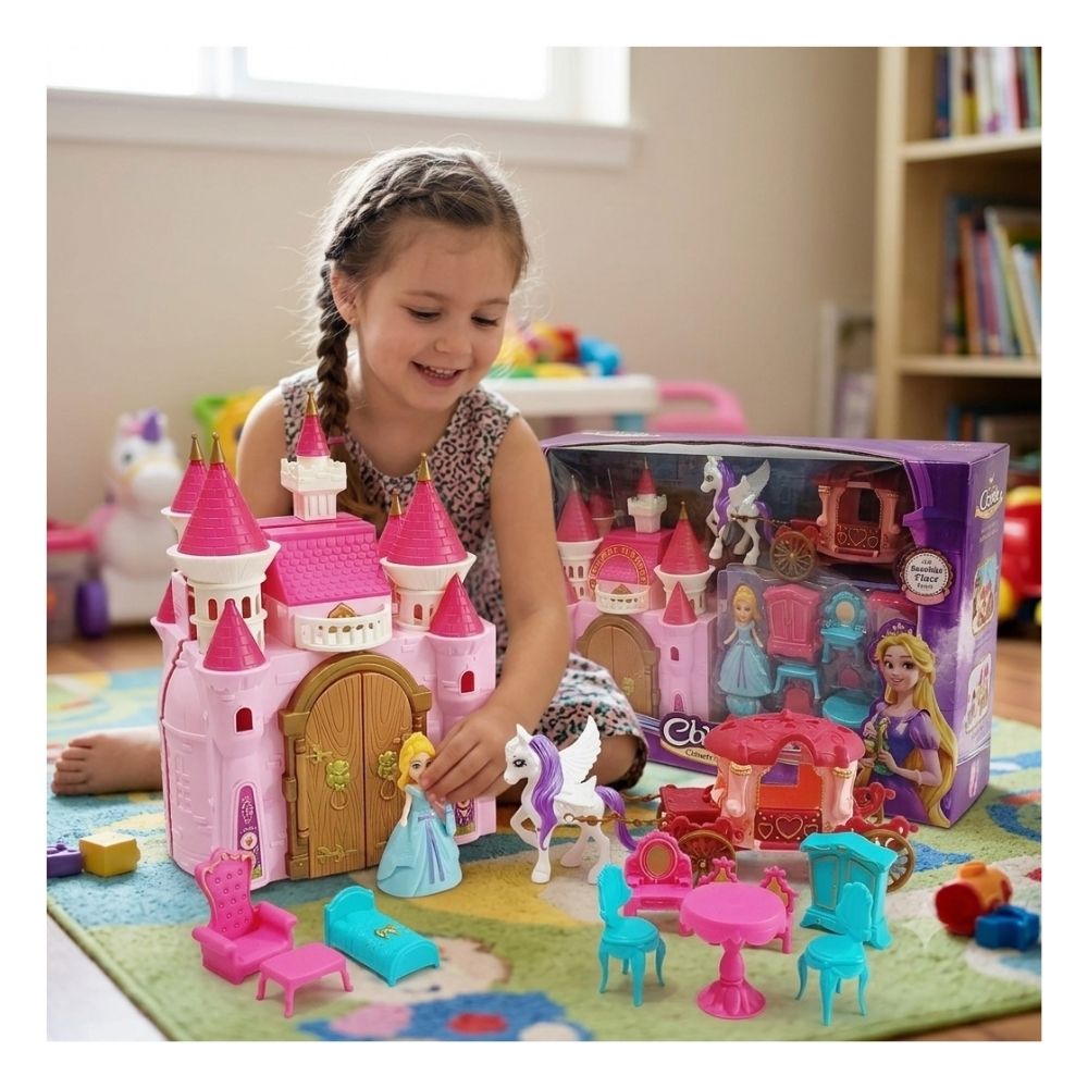 SET JUGUETE CASTILLO DE PRINCESA LUZ Y SONIDO CON ACCESORIOS - 3