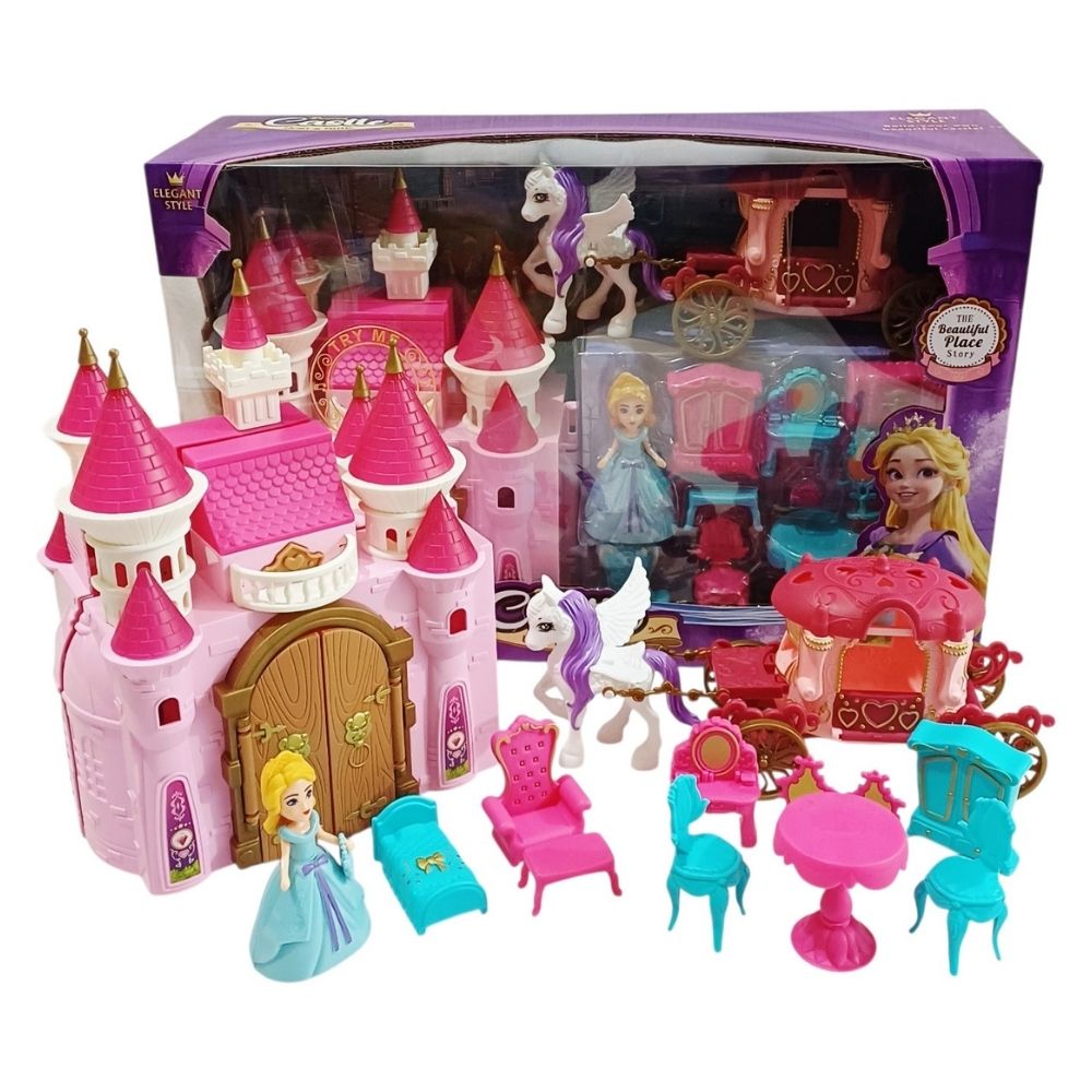 SET JUGUETE CASTILLO DE PRINCESA LUZ Y SONIDO CON ACCESORIOS - 4