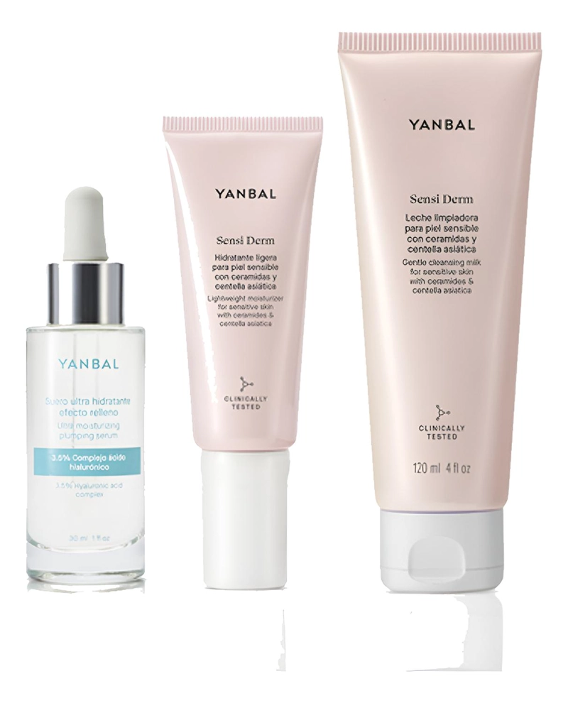 KIT LIMPIADOR + HIDRATANTE Y SERUM PIEL SENSIBLE SENSI DERM - 1