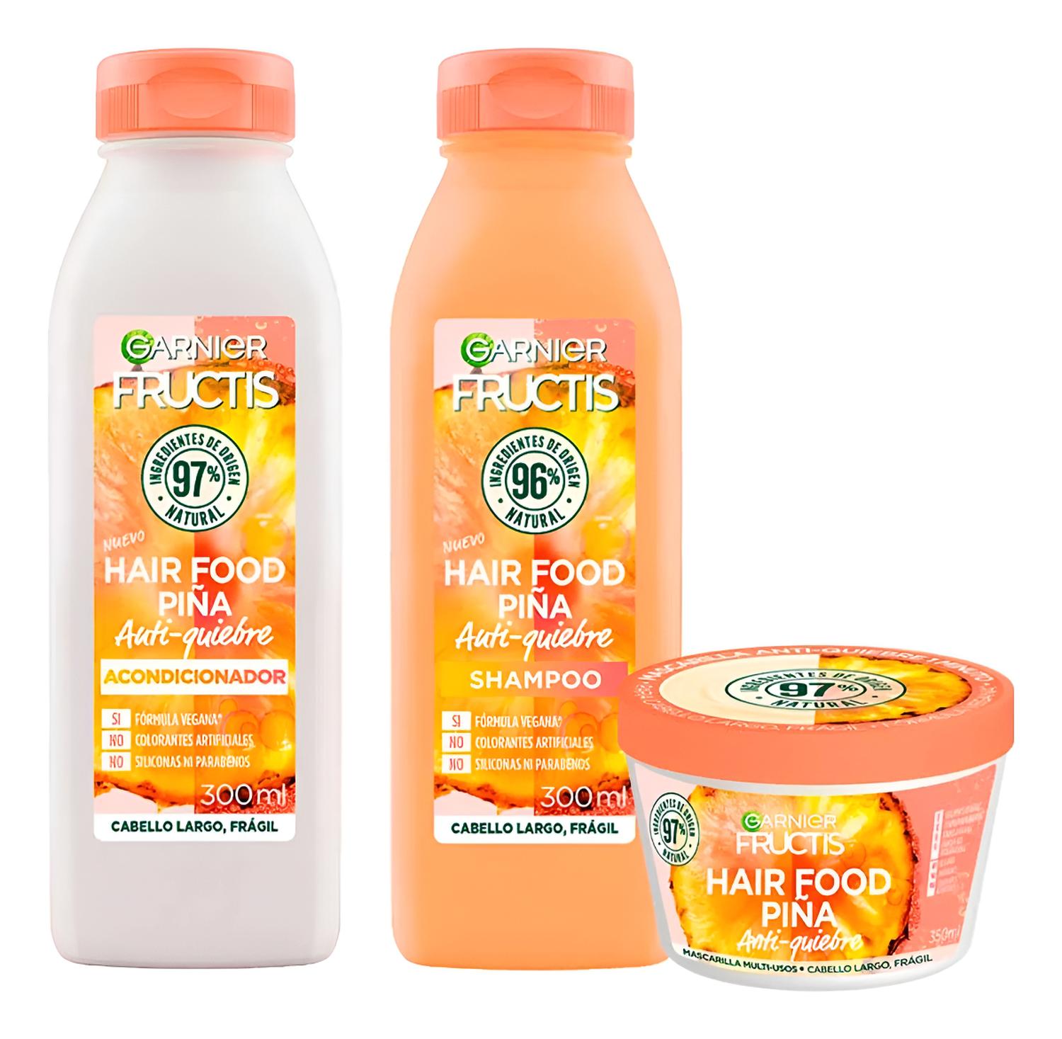 KIT CAPILAR FRUCTIS HAIR FOOD PIÑA SHAMPOO + ACC Y MASCARILLA - 1