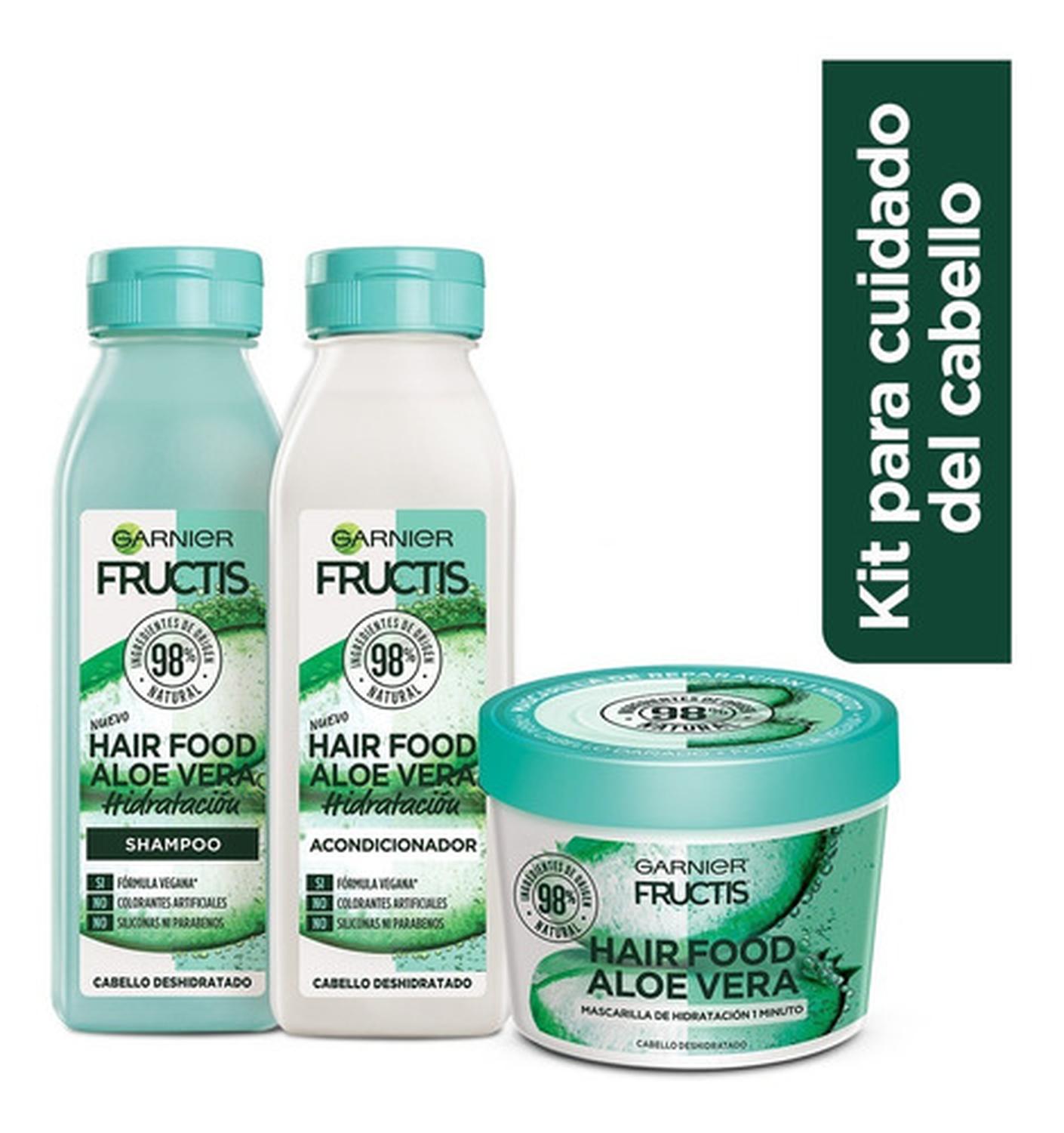 KIT GARNIER FRUCTIS HAIR FOOD ALOE VERA RUTINA X3 - 2