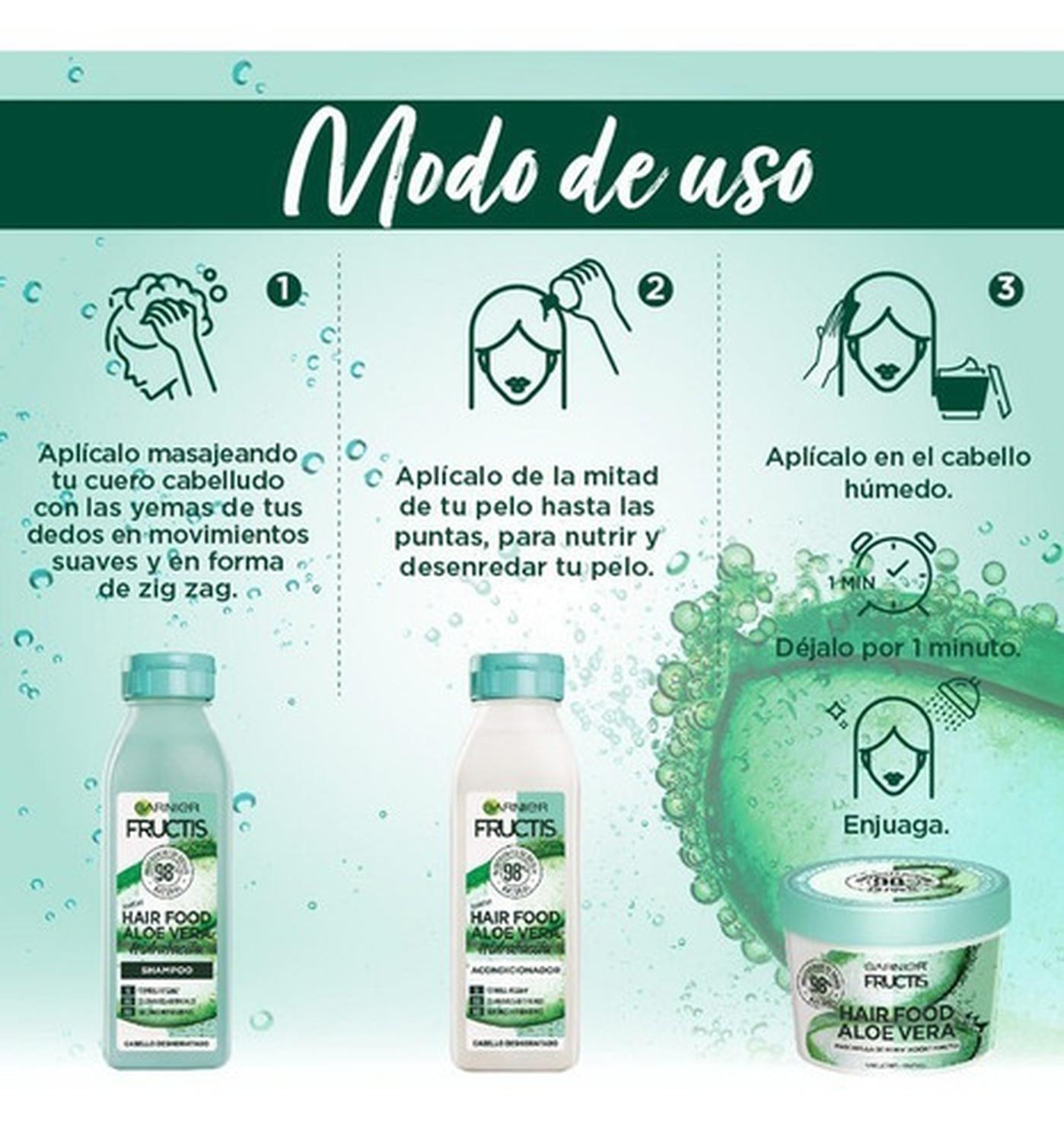 KIT GARNIER FRUCTIS HAIR FOOD ALOE VERA RUTINA X3 - 4