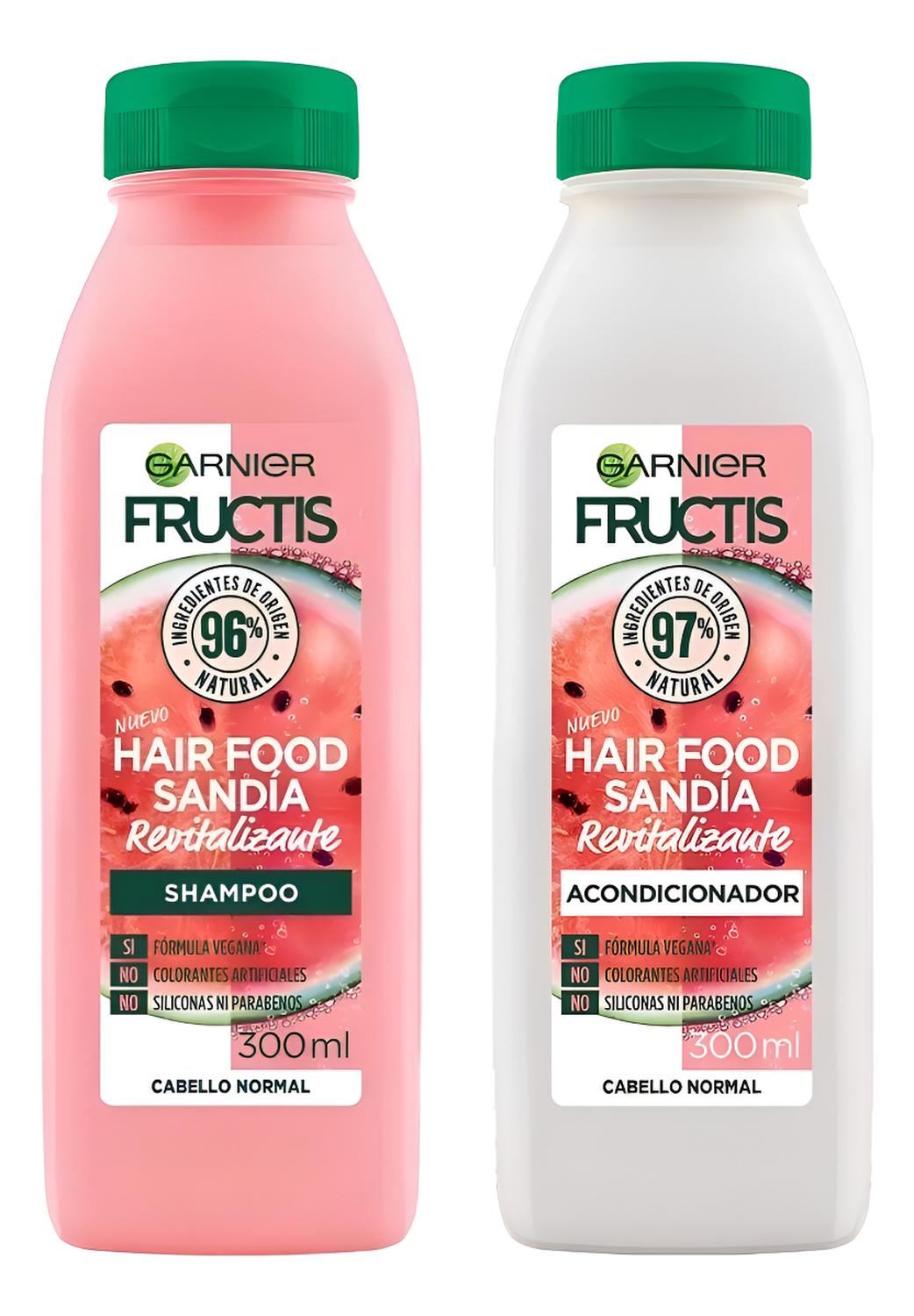 SHAMPOO + ACODICIONADOR GARNIER FRUCTIS HAIR FOOD SANDIA - 1