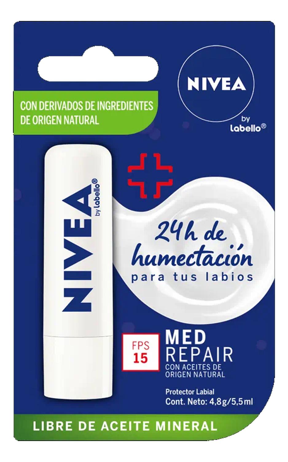NIVEA PROTECTOR LABIAL HUMECTANTE DERMA CARE FPS 15 - 1