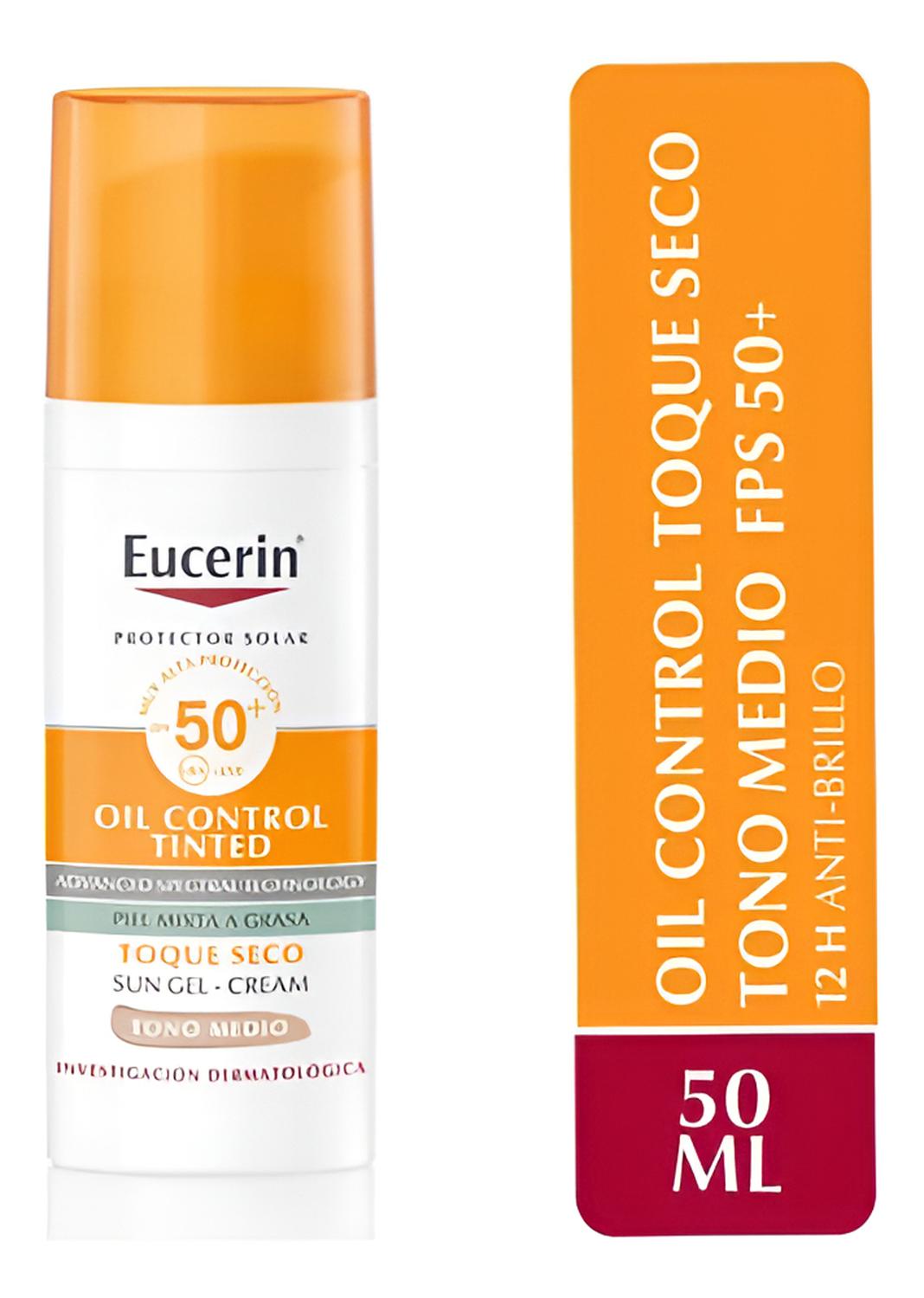 PROTECTOR SOLAR EUCERIN TOQUE SECO COLOR MEDIO FPS 50 50ML - 7