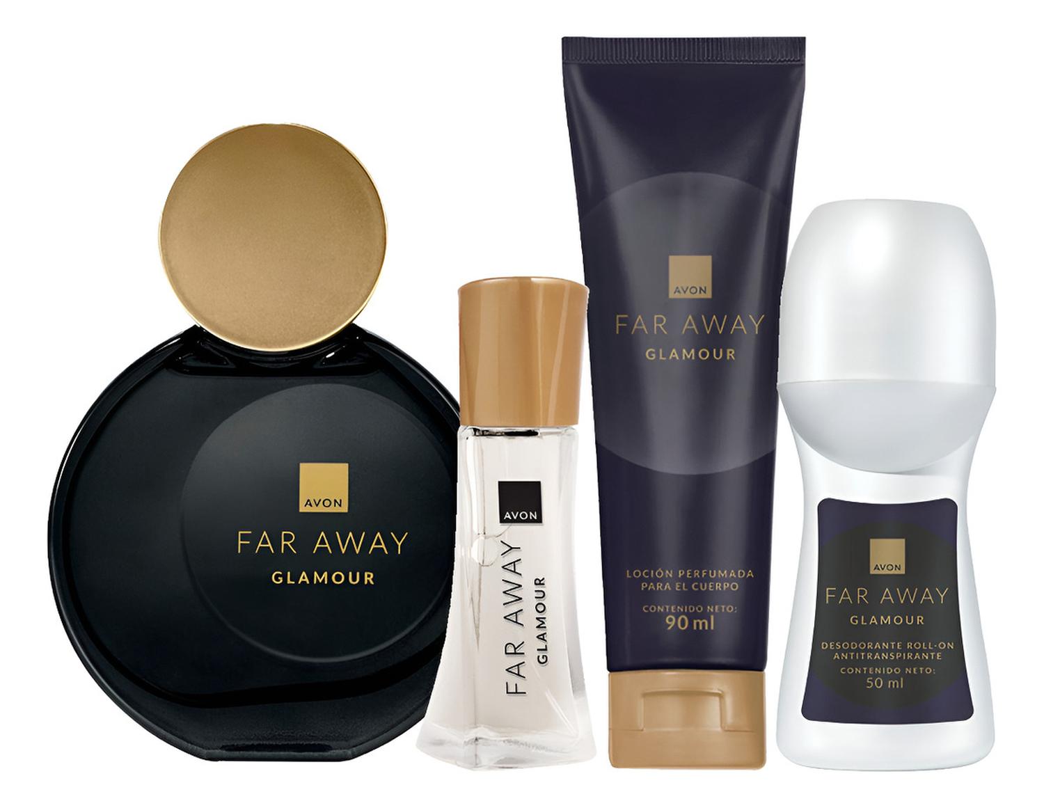 FAR AWAY GLAMOUR PERFUME DE MUJER HIDRATANTE DEO Y MINI X4 - 1