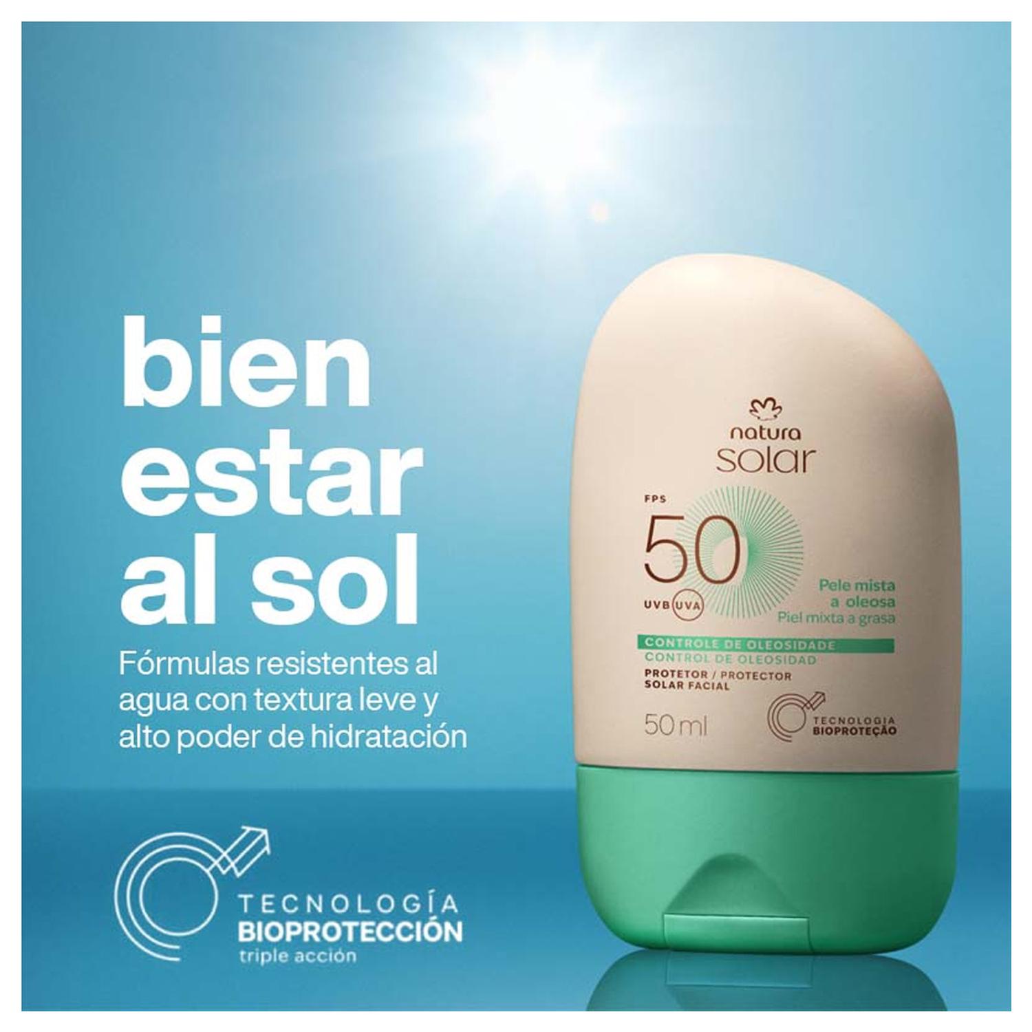 PROTECTOR SOLAR FACIAL PIEL MIXTA A OLEOSA FPS 50 NATURA SOLAR - 2