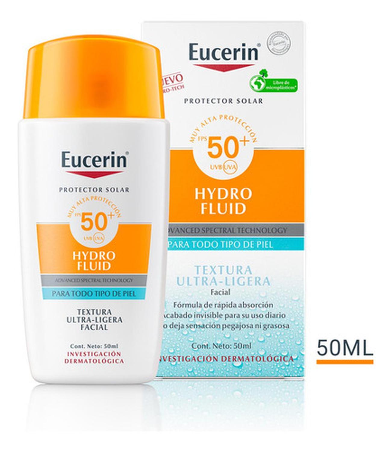 EUCERIN PROTECTOR SOLAR FACIAL HYDRO FLUID FPS50+ 50 ML - 4