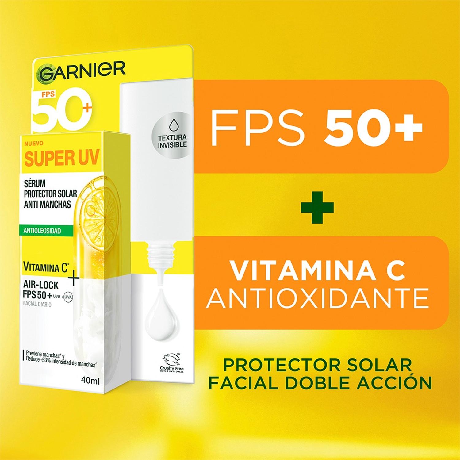 PROTECTOR SOLAR GARNIER SUPER UV FLUIDO INVISIBLE FPS50+ - 7