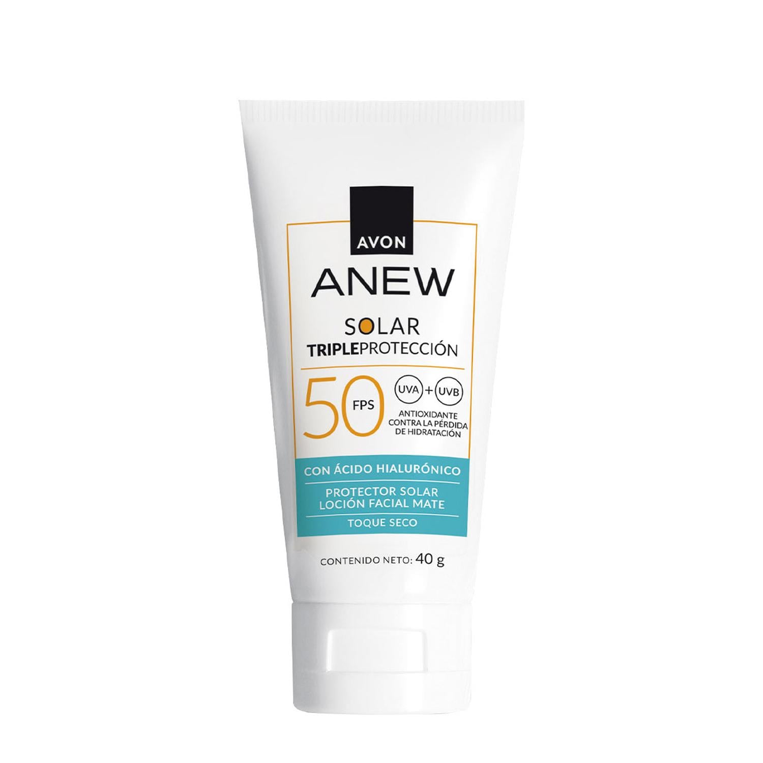 ANEW SOLAR TRIPLE PROTECCIÓN LOCIÓN FACIAL MATE FPS 50 40G - 1