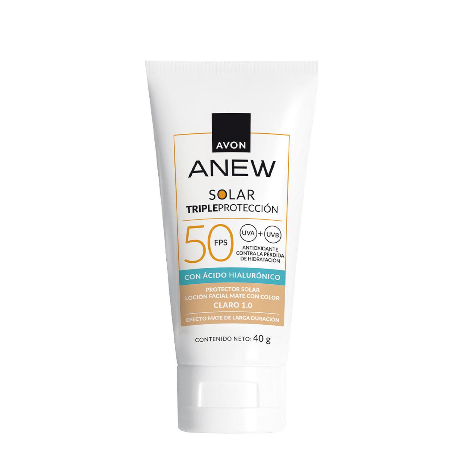ANEW SOLAR TRIPLE PROTECCIÓN LOCIÓN FACIAL MATE CON COLOR AV - 1