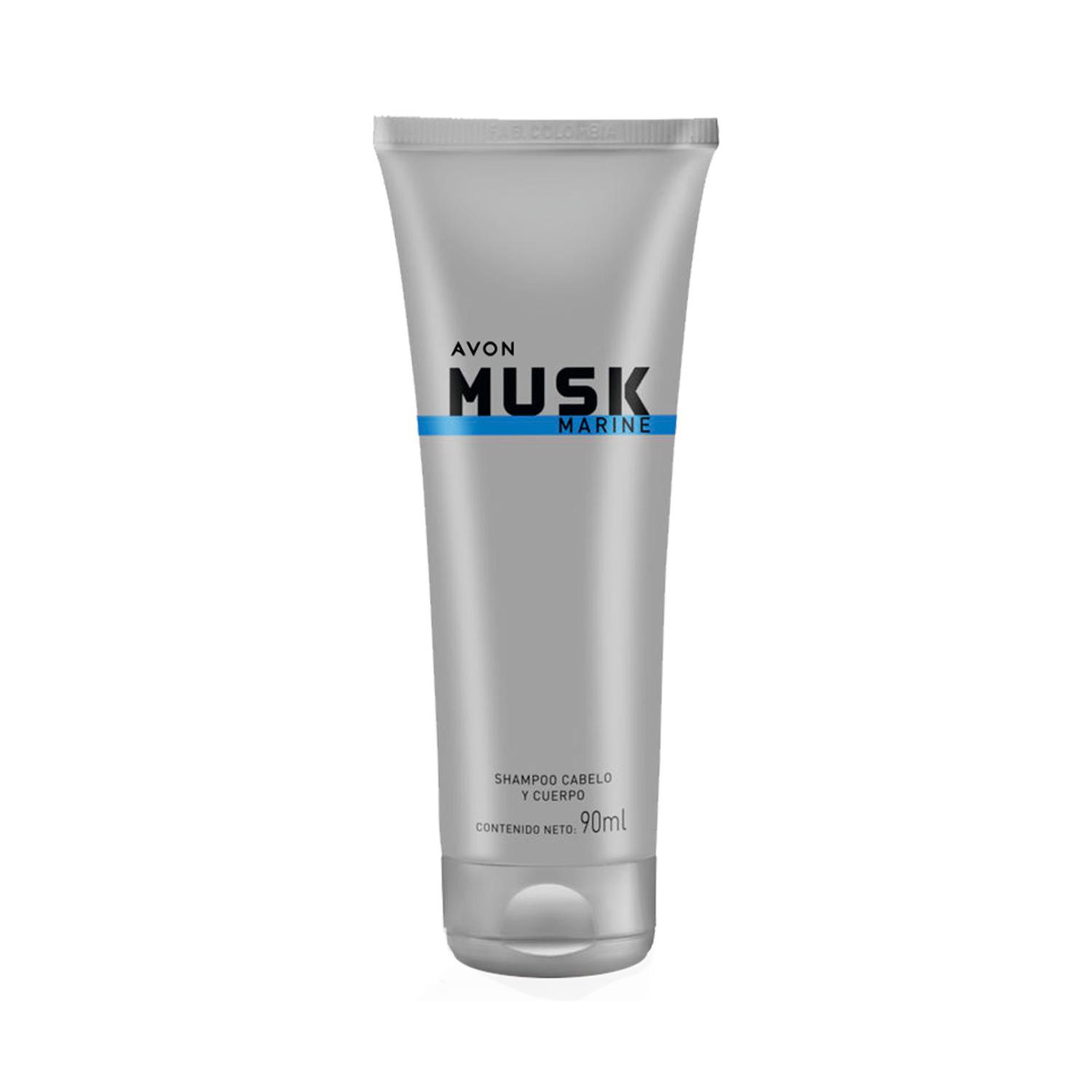 MUSK MARINE SHAMPOO PARA CABELLO Y CUERPO 90ML - 1