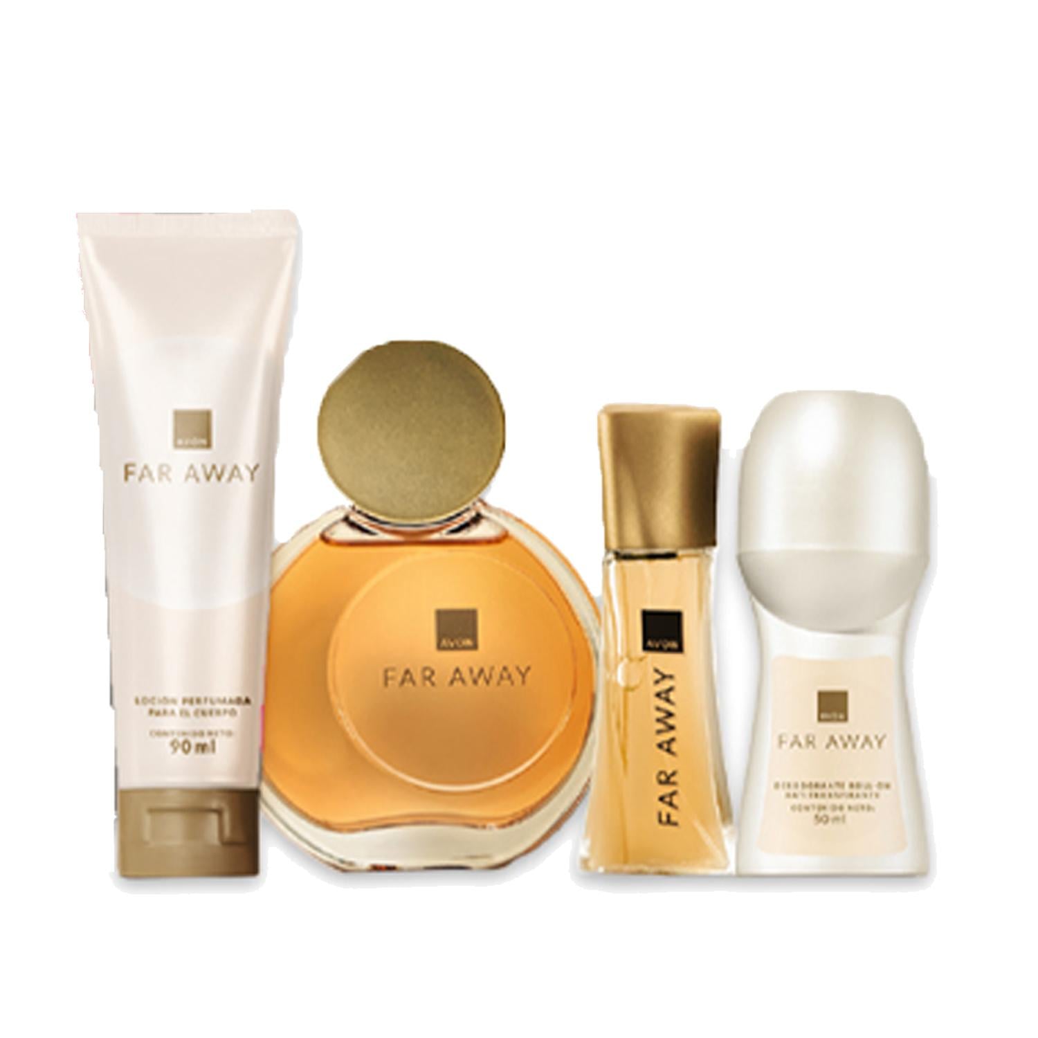 FAR AWAY PERFUME DE MUJER CON HIDRATANTE DEO ROLL ON Y MINI - 1
