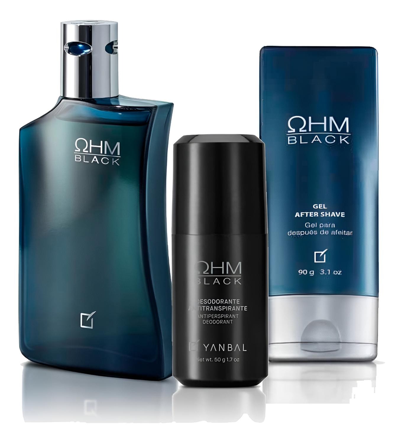 OHM BLACK PERFUME DE HOMBRE CON AFTER SHAVE Y DESODORANTE - 1