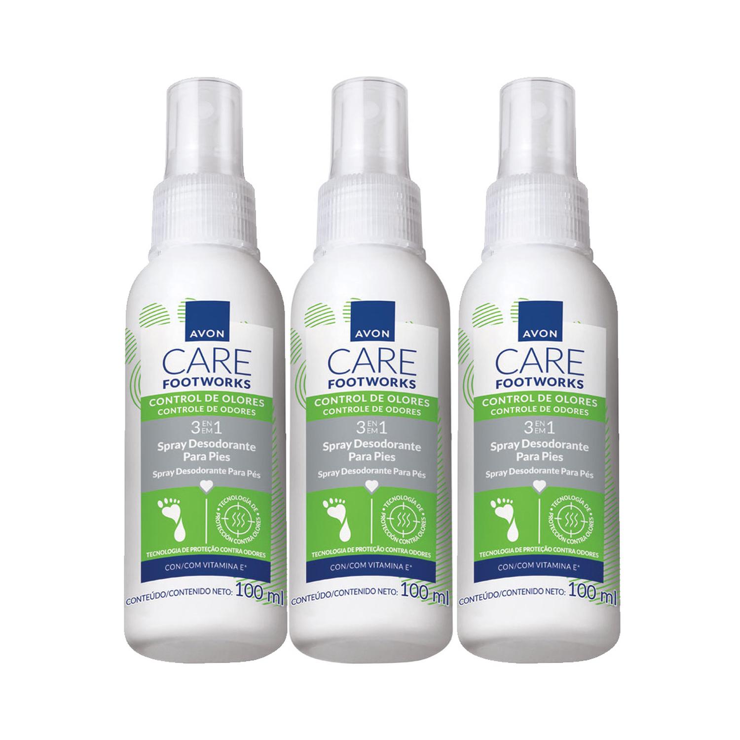 KIT X3 DESODORANTE PARA PIES SPRAY FOOTWORKS 100ML - 1