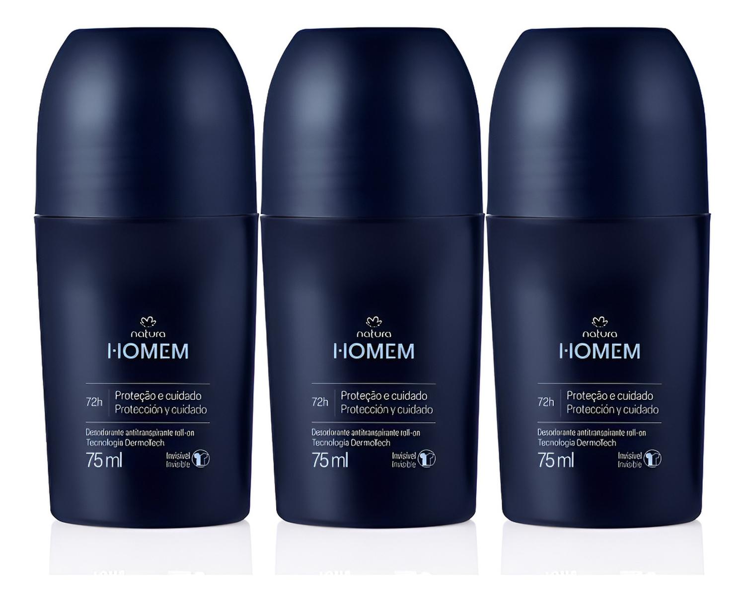 KIT X3 DESODORANTE ROLL-ON INVISIBLE PARA HOMBRE HOMEM - 1
