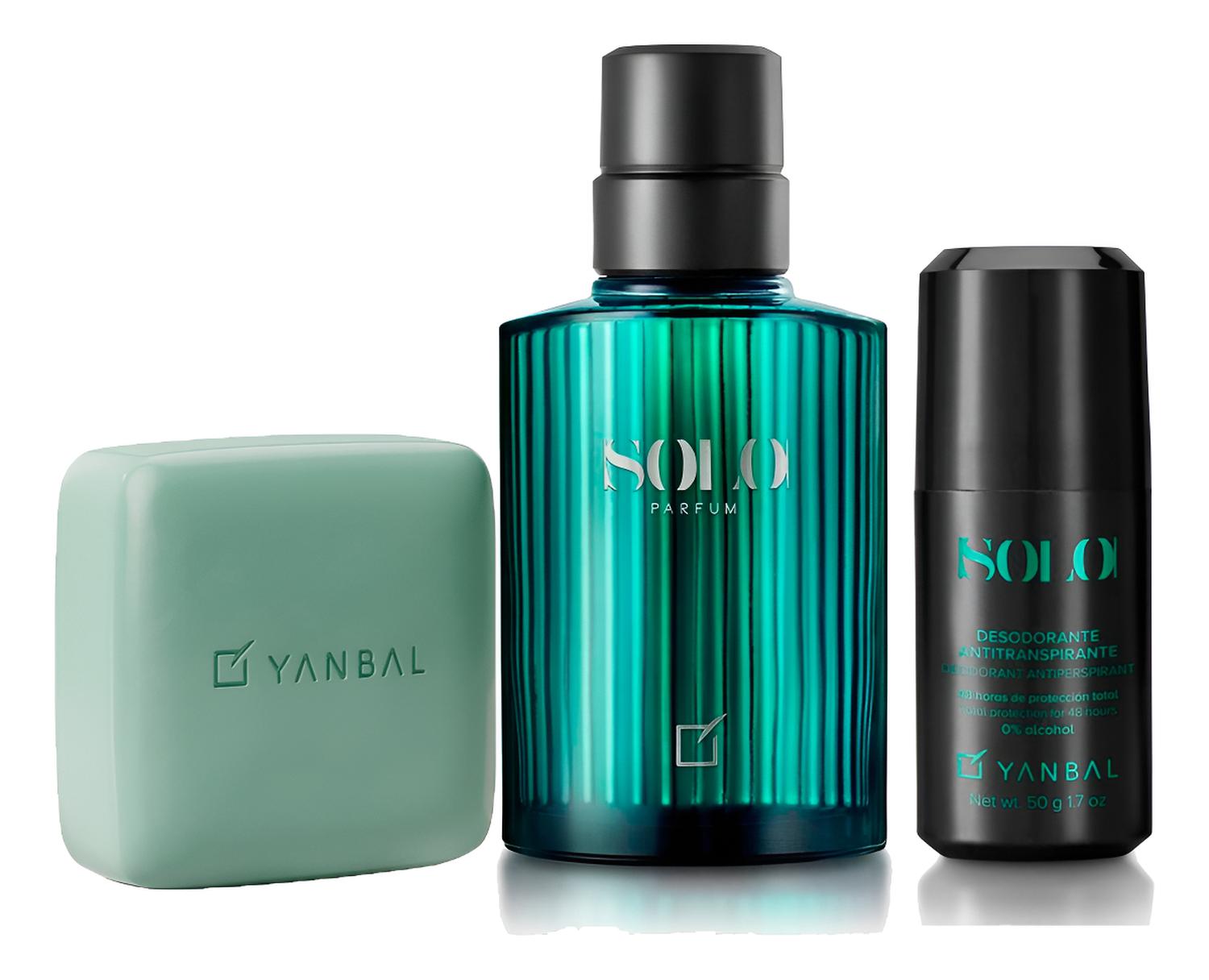 SOLO PERFUME DE HOMBRE CON JABON EN BARRA Y DEO ROLL ON - 1