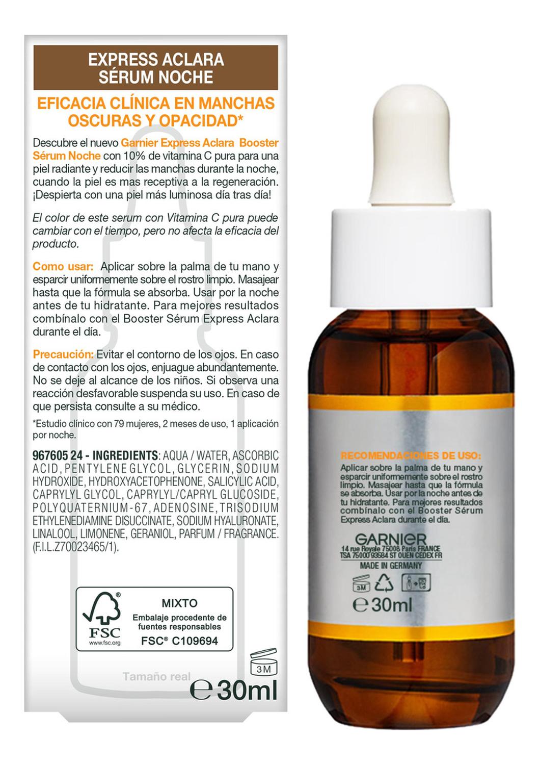 SÉRUM NOCHE VITAMINA C GARNIER EXPRESS ACLARA 30ML - 2