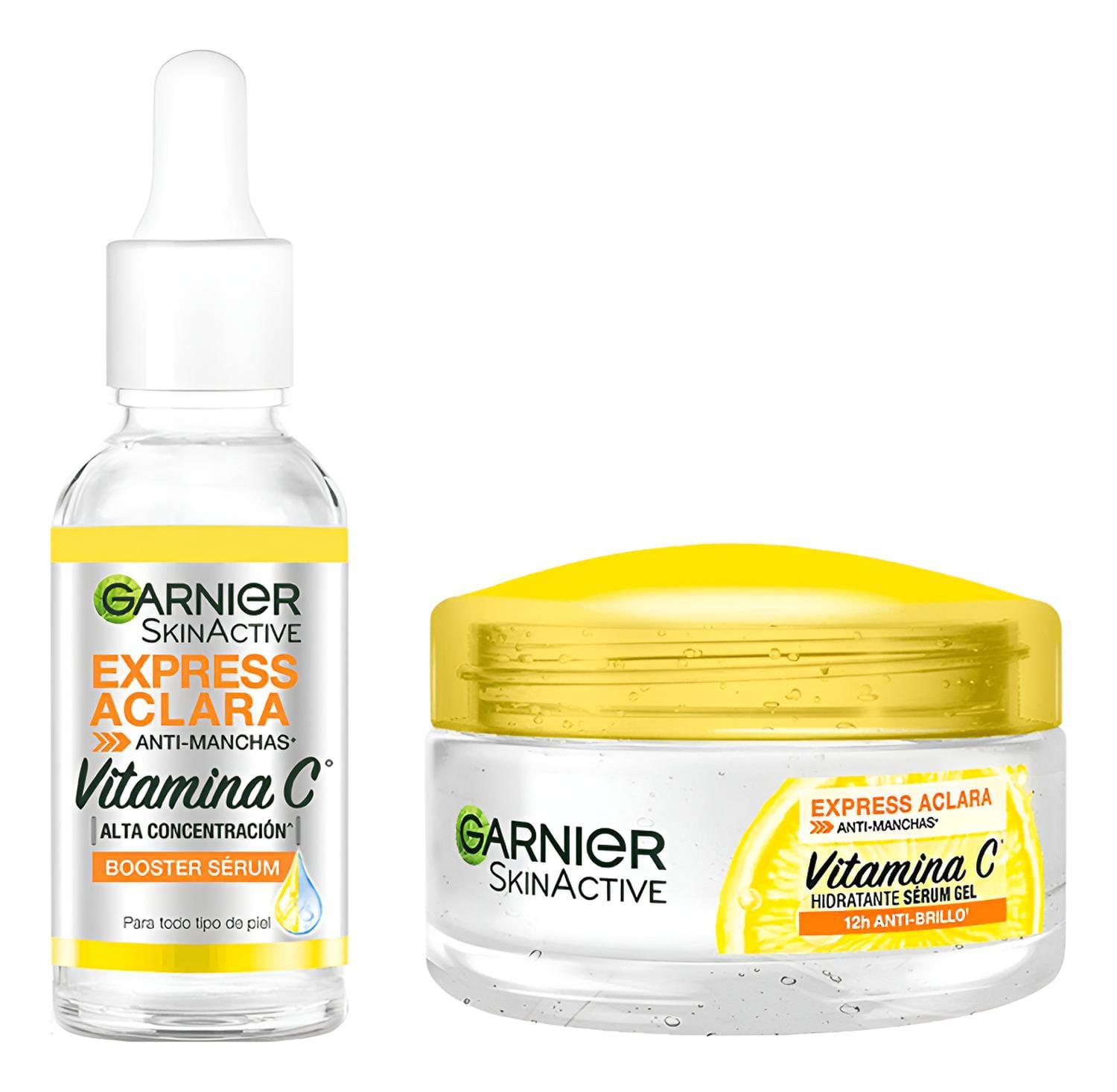 KIT X2 GARNIER EXPRESS ACLARA SERUM DÍA + HIDRATANTE EN GEL - 1
