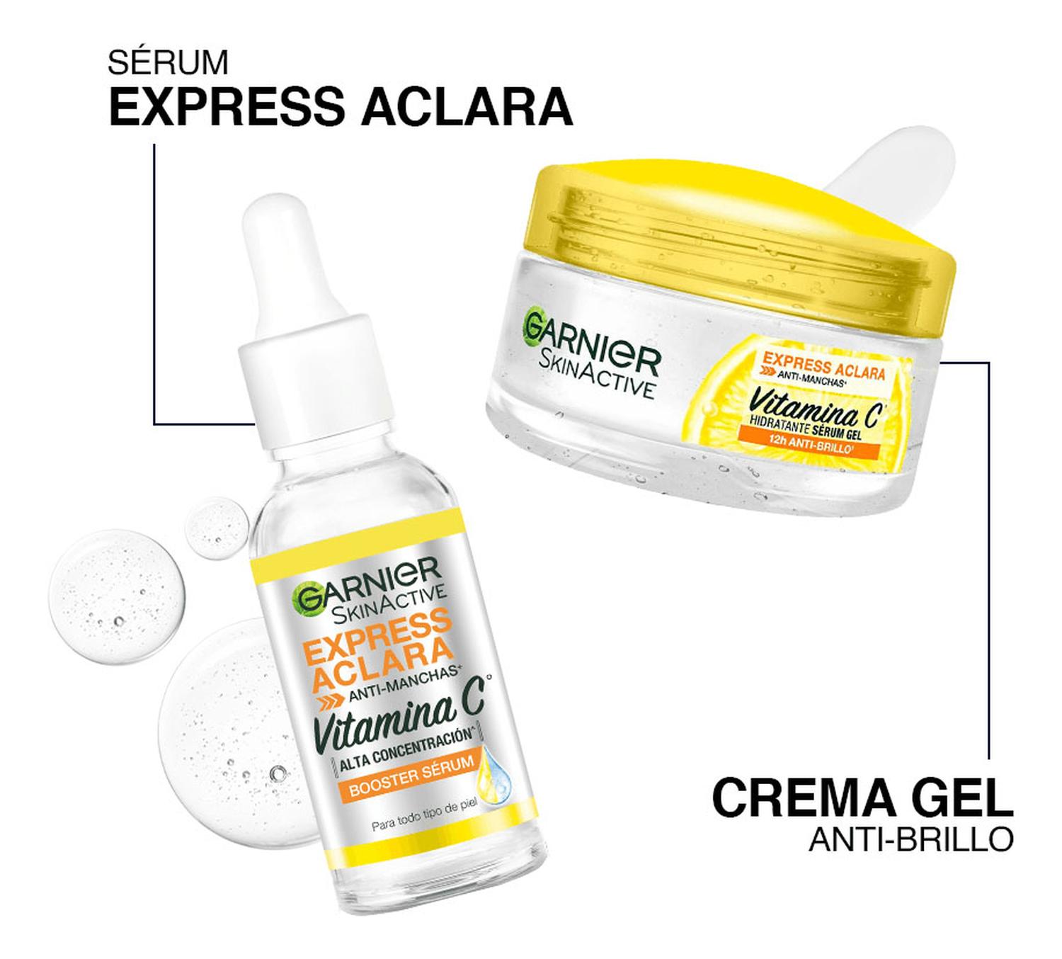 KIT X2 GARNIER EXPRESS ACLARA SERUM DÍA + HIDRATANTE EN GEL - 2