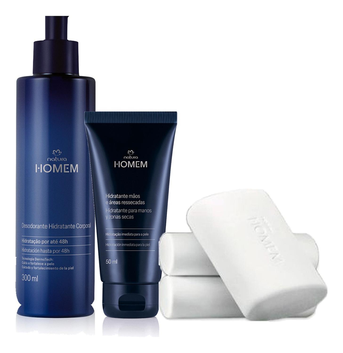 KIT X3 HOMEM HIDRATANTE CORPORAL CON CREMA MANOS Y JABONES NEUTRA - 1