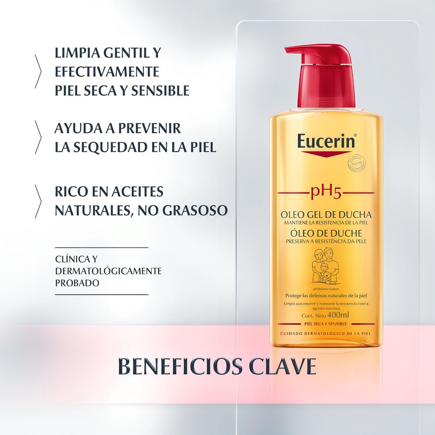 ACEITE DE DUCHA PH5 PIEL SECA Y DELICADA 400ML EUCERIN - 3