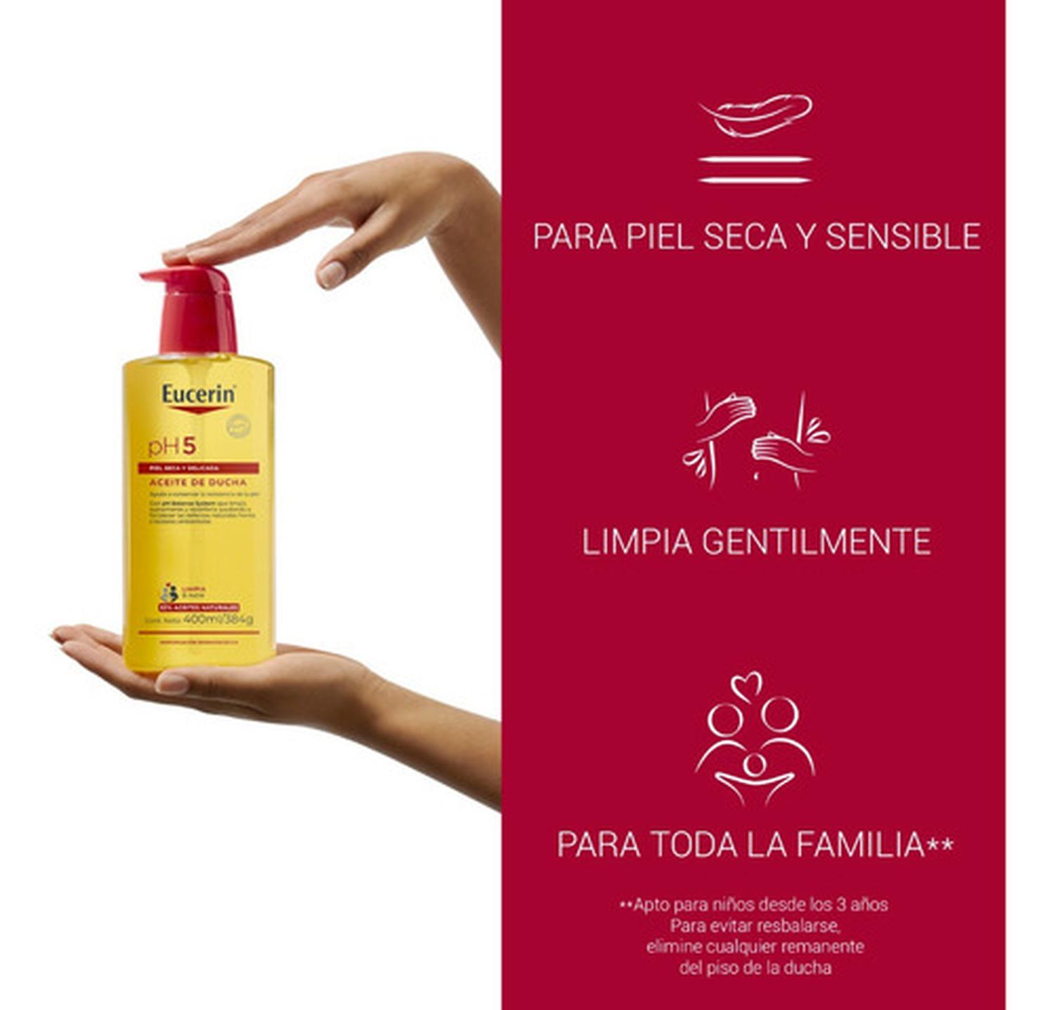 ACEITE DE DUCHA PH5 PIEL SECA Y DELICADA 400ML EUCERIN - 8