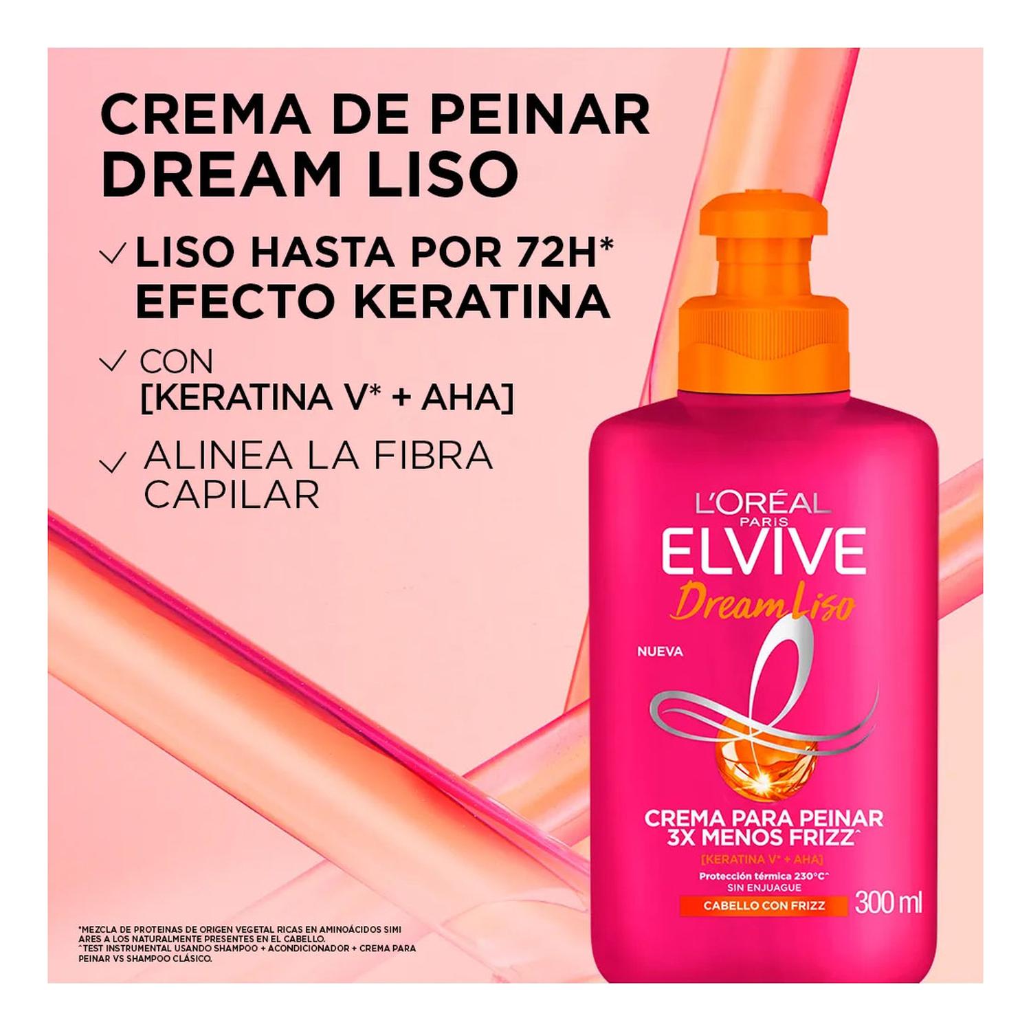 CREMA PARA PEINAR L'OREAL PARIS ELVIVE DREAM LISO 300 ML - 2