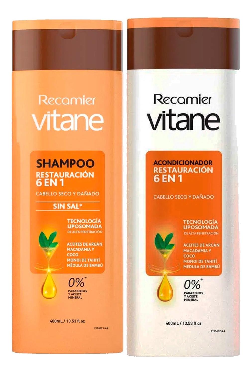 SHAMPOO Y ACONDICIONADOR RESTAURACIÓN 6 EN 1 VITANE - 1