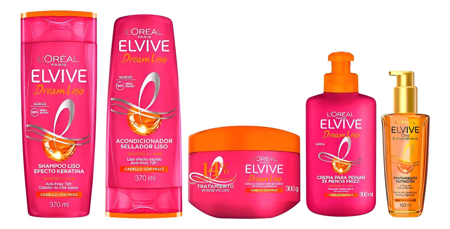 PACK ELVIVE DREAM LISO: SHAMPOO + ACO + CTT + CPP + ÓLEO - 1