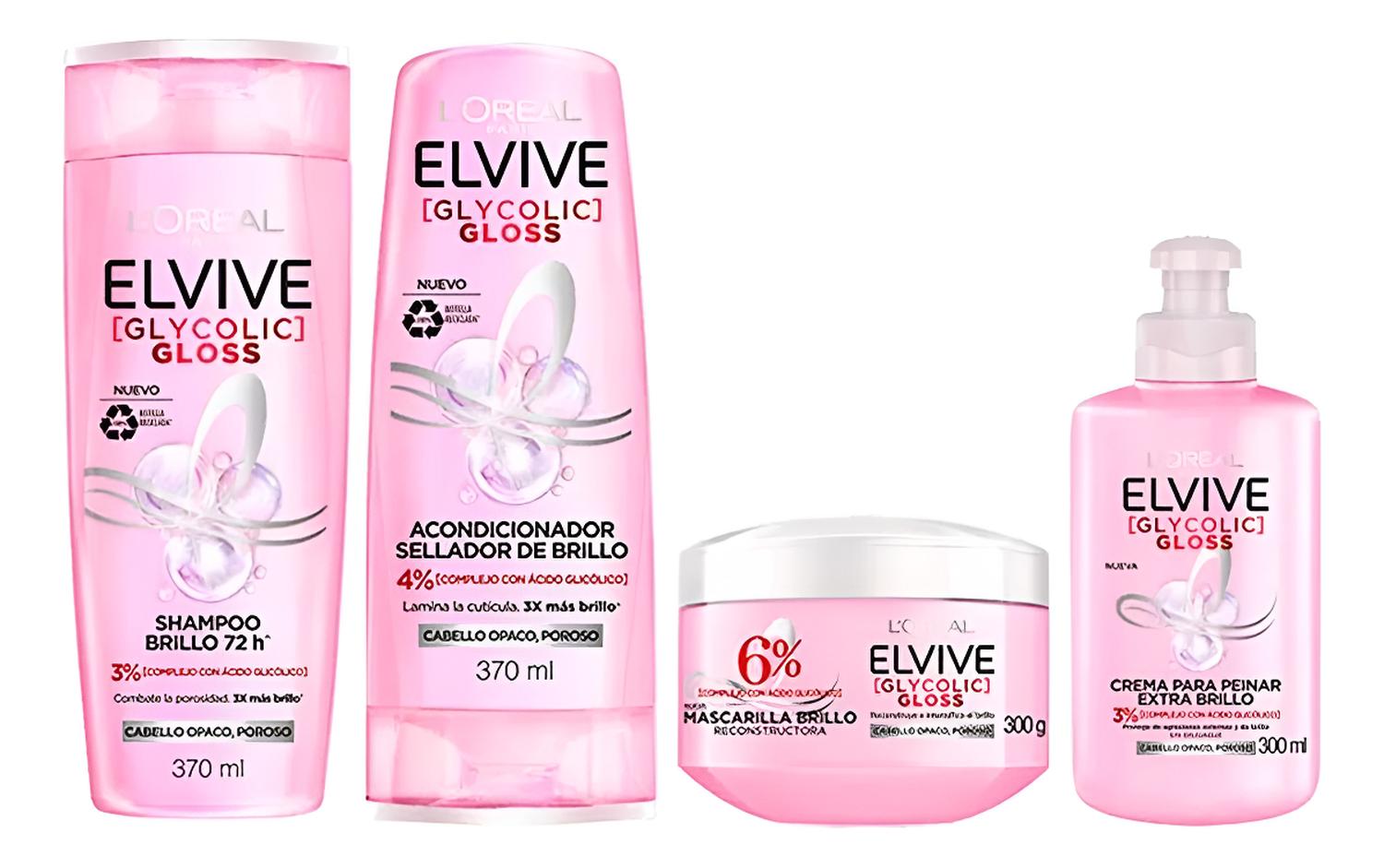 PACK ELVIVE GLYCOLIC GLOSS: SHA + ACO + CTT + CPP - 1