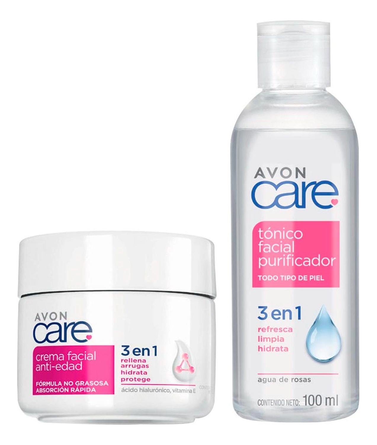 KIT X2 AVON CARE ANTIEDAD CON MICELAR AGUA DE ROSAS 100ML - 1