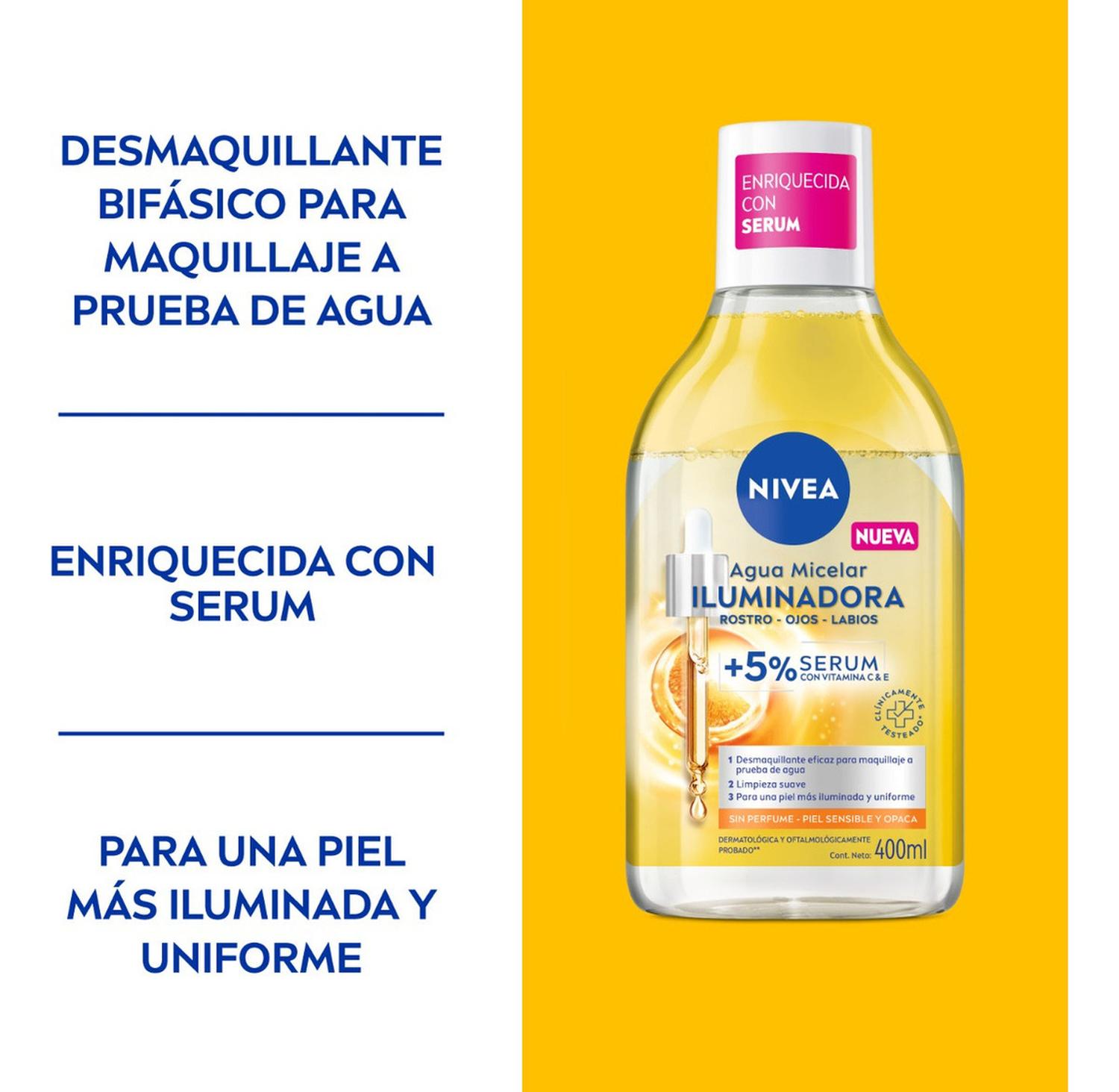 NIVEA AGUA MICELAR BIFÁSICA ILUMINADORA 400ML - 2