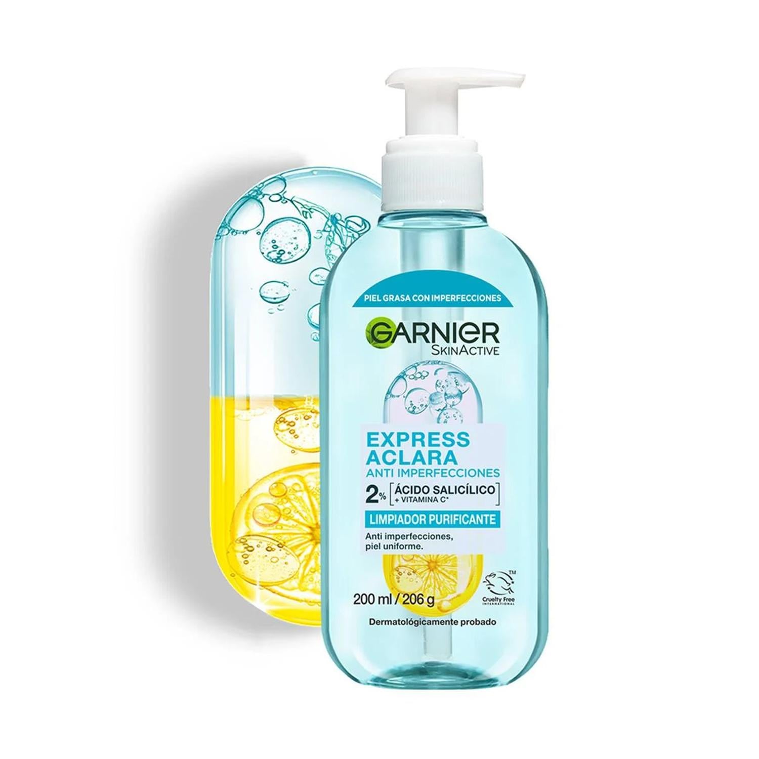 LIMPIADOR PURIFICANTE GARNIER EXPRESS ACLARA ANTI IMPERFECCIONES 200ML - 1