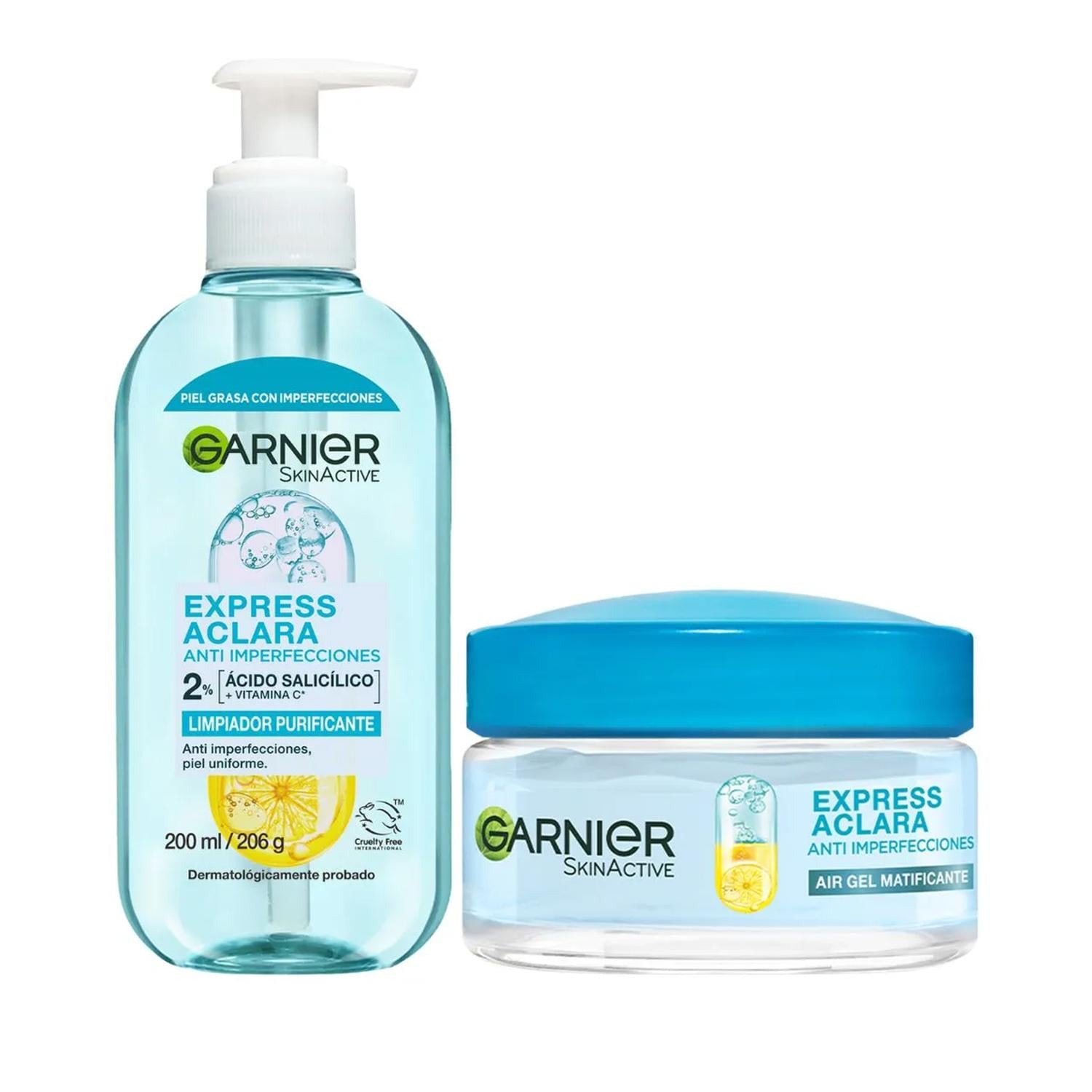 GARNIER ANTI IMPERFECCIONES GEL LIMPIADOR PURIFICANTE + GEL MATIFICANTE - 1
