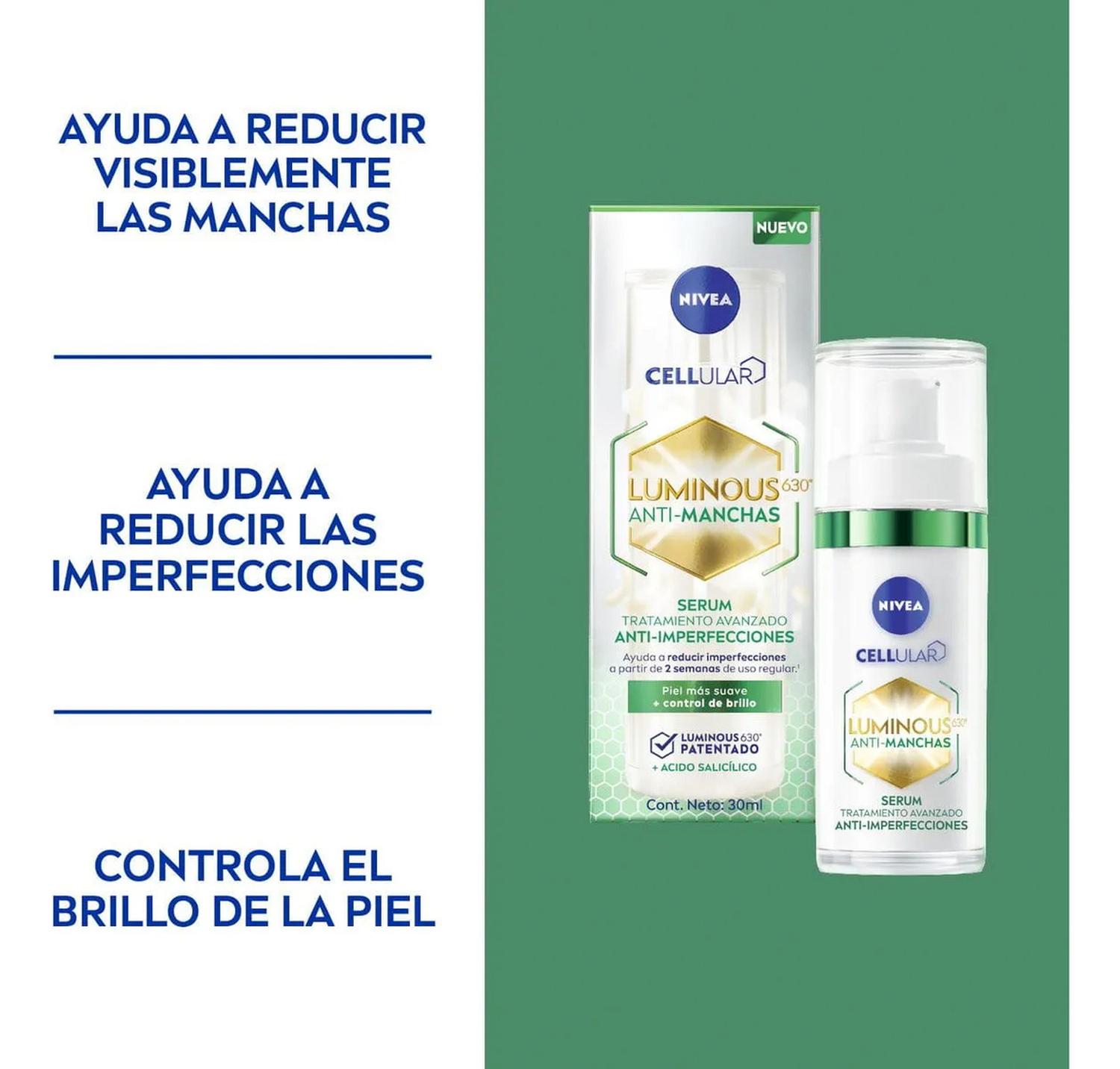 SÉRUM FACIAL NIVEA LUMINOUS 630 ANTI IMPERFECCIONES - 3