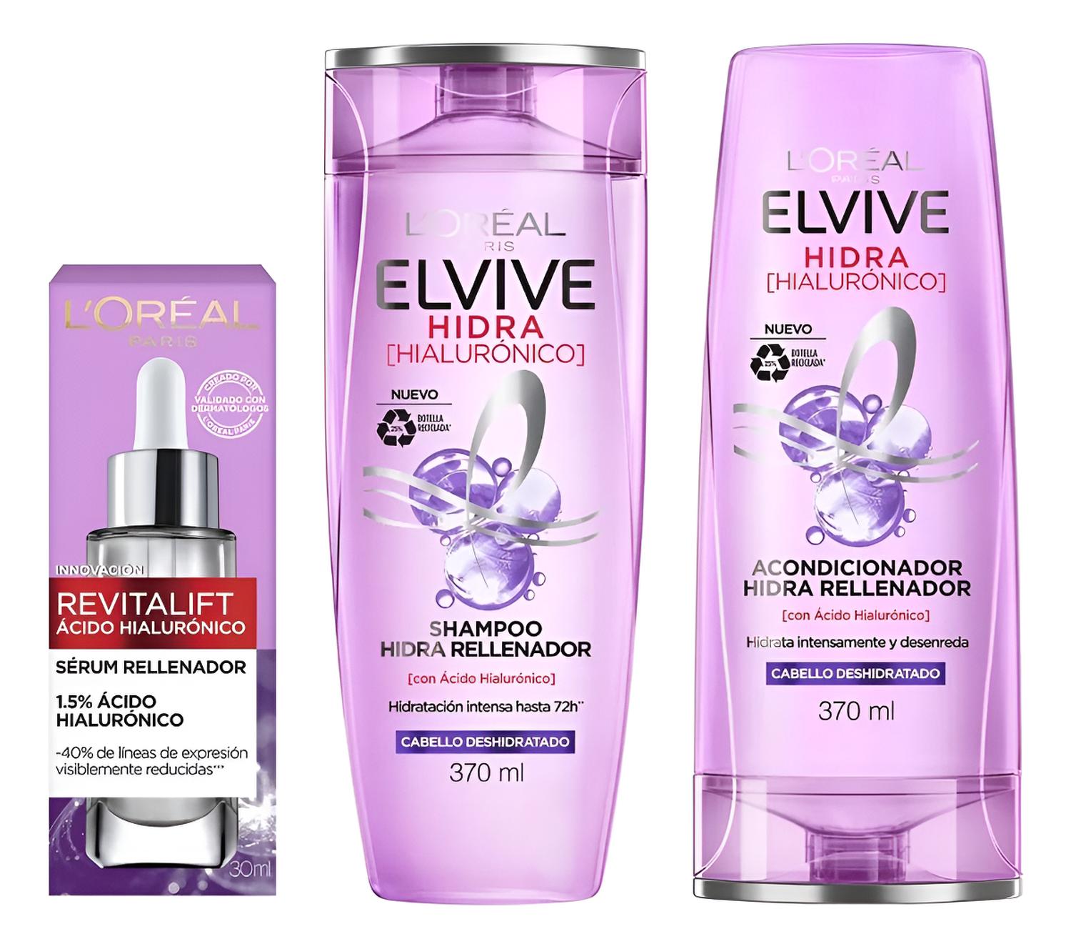 RUTINA HIALURÓNICO CABELLO + SHA + ACC FACIAL ELVIVE - 1