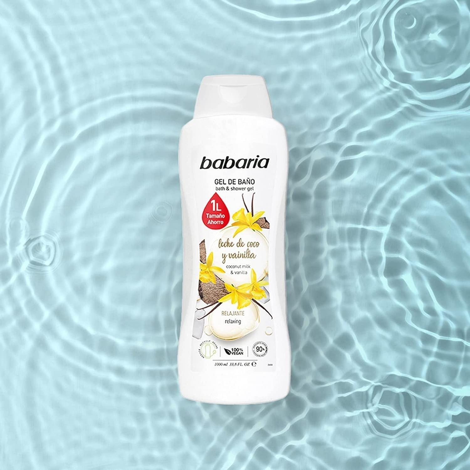 GEL DE BAÑO BABARIA LECHE DE COCO Y VAINILLA 1000 ML - 2