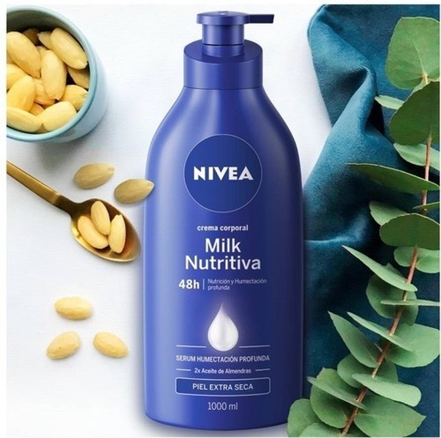CREMA CORPORAL NIVEA MILK NUTRITIVA PIEL EXTRA SECA 1 LITRO - 4