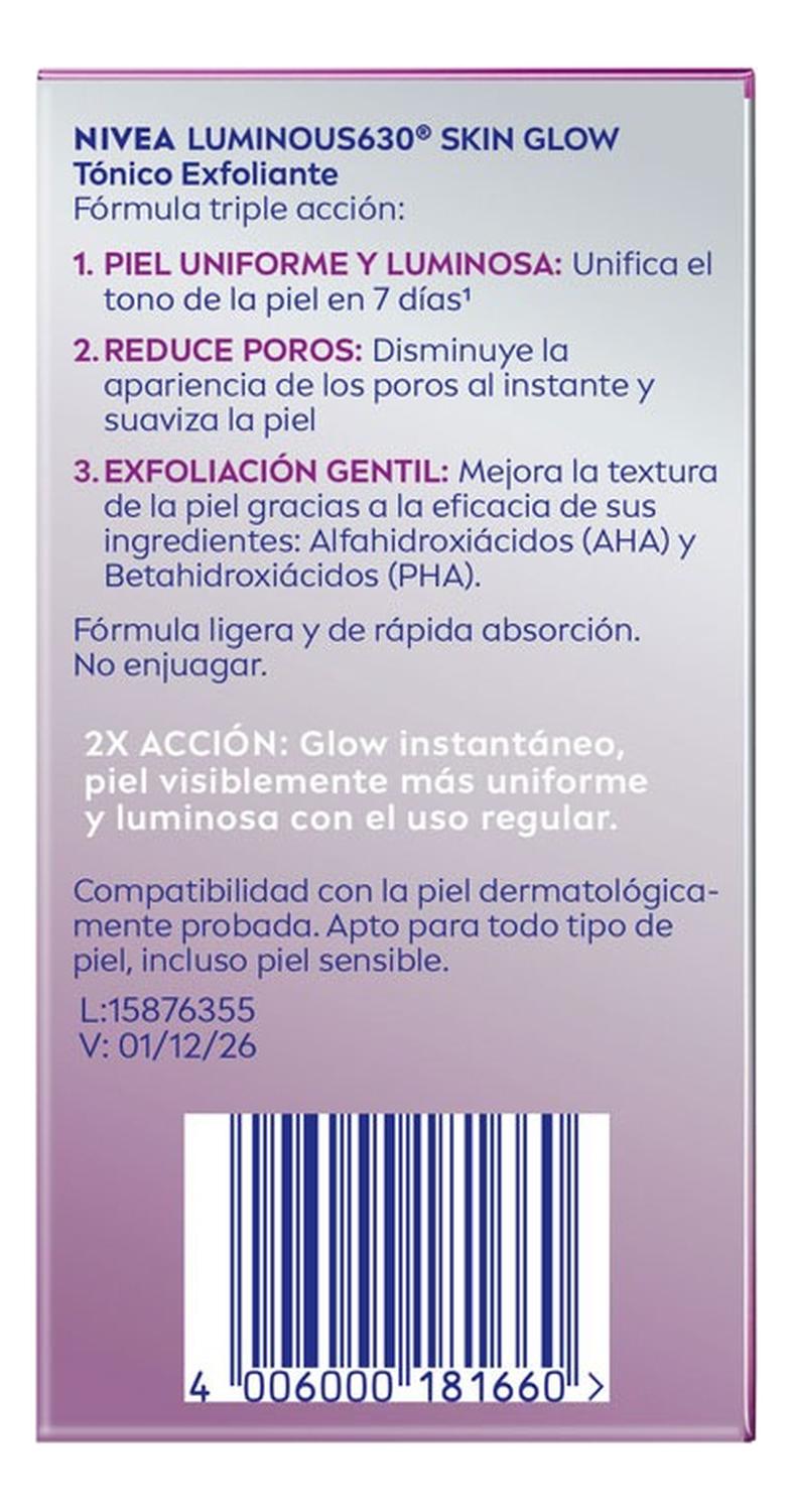 NIVEA GLOW LUMINOUS 630® TÓNICO 100ML - 4