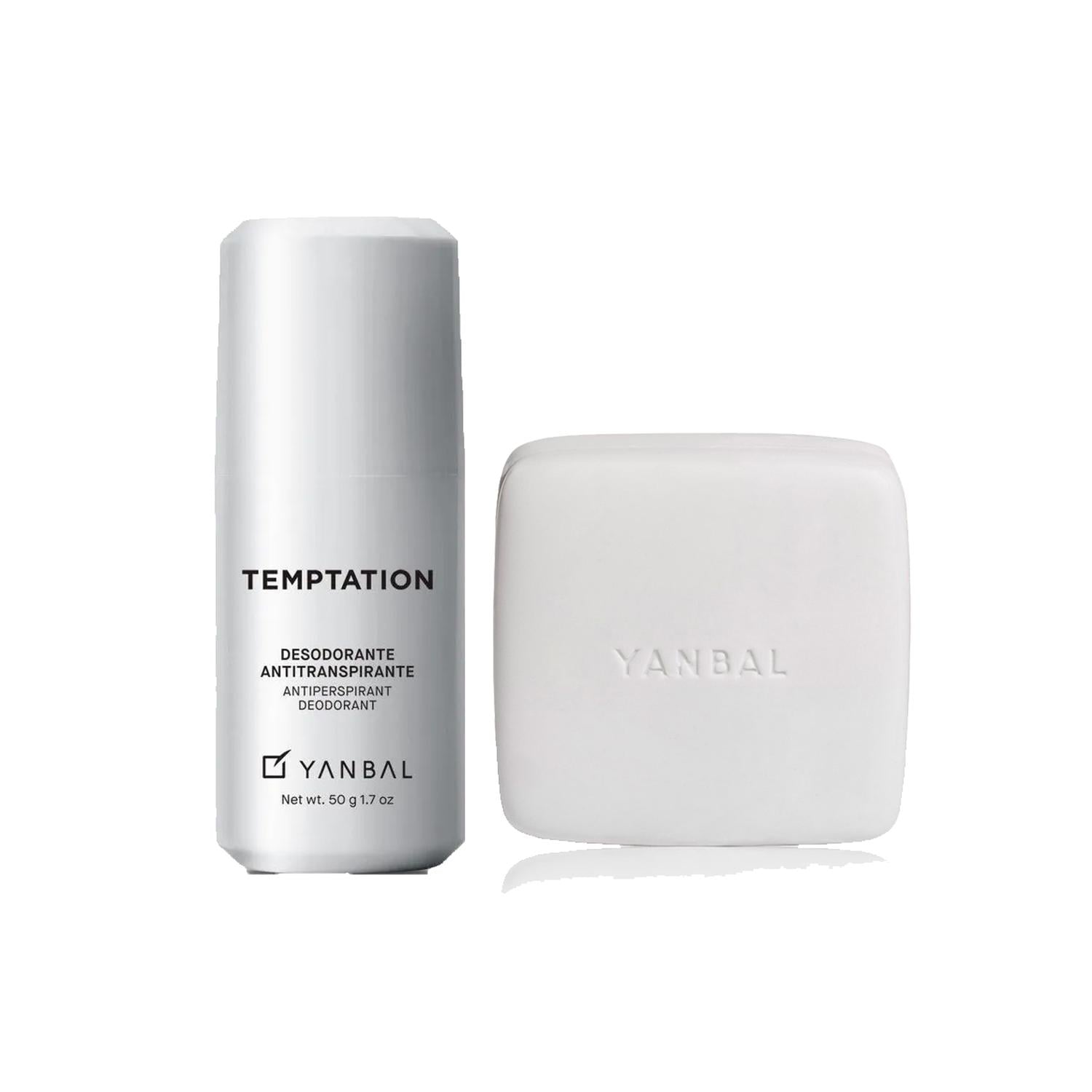 KIT X2 TEMPTATION HOMBRE DESODORANTE CON JABON EN BARRA - 1