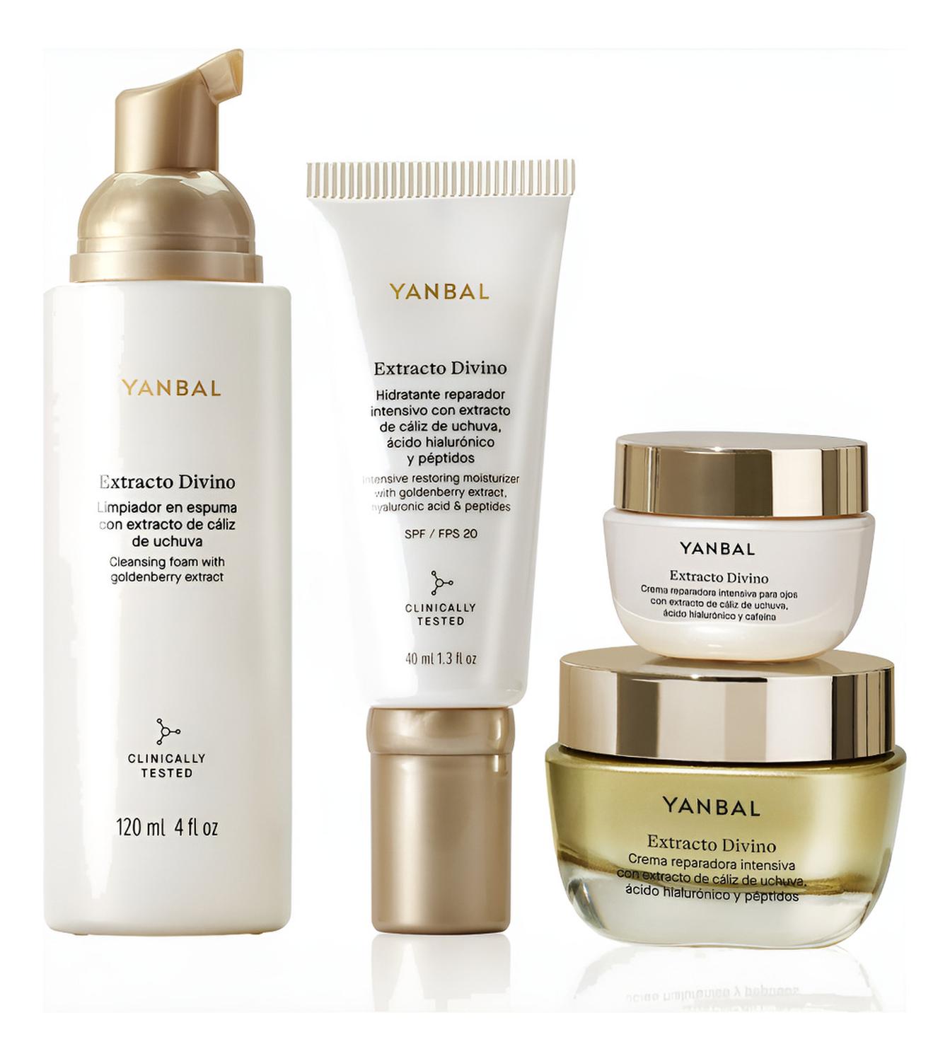 YANBAL PACK RUTINA FACIAL EXTRACTO DIVINO X4 PRODUCTOS TODO TIPO DE PIEL DÍA/NOCHE - 1