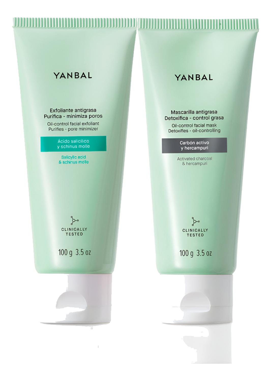 SET MASCARILLA CON EXFOLIANTE ANTIGRASA CARBÓN ACTIVO YANBAL - 1