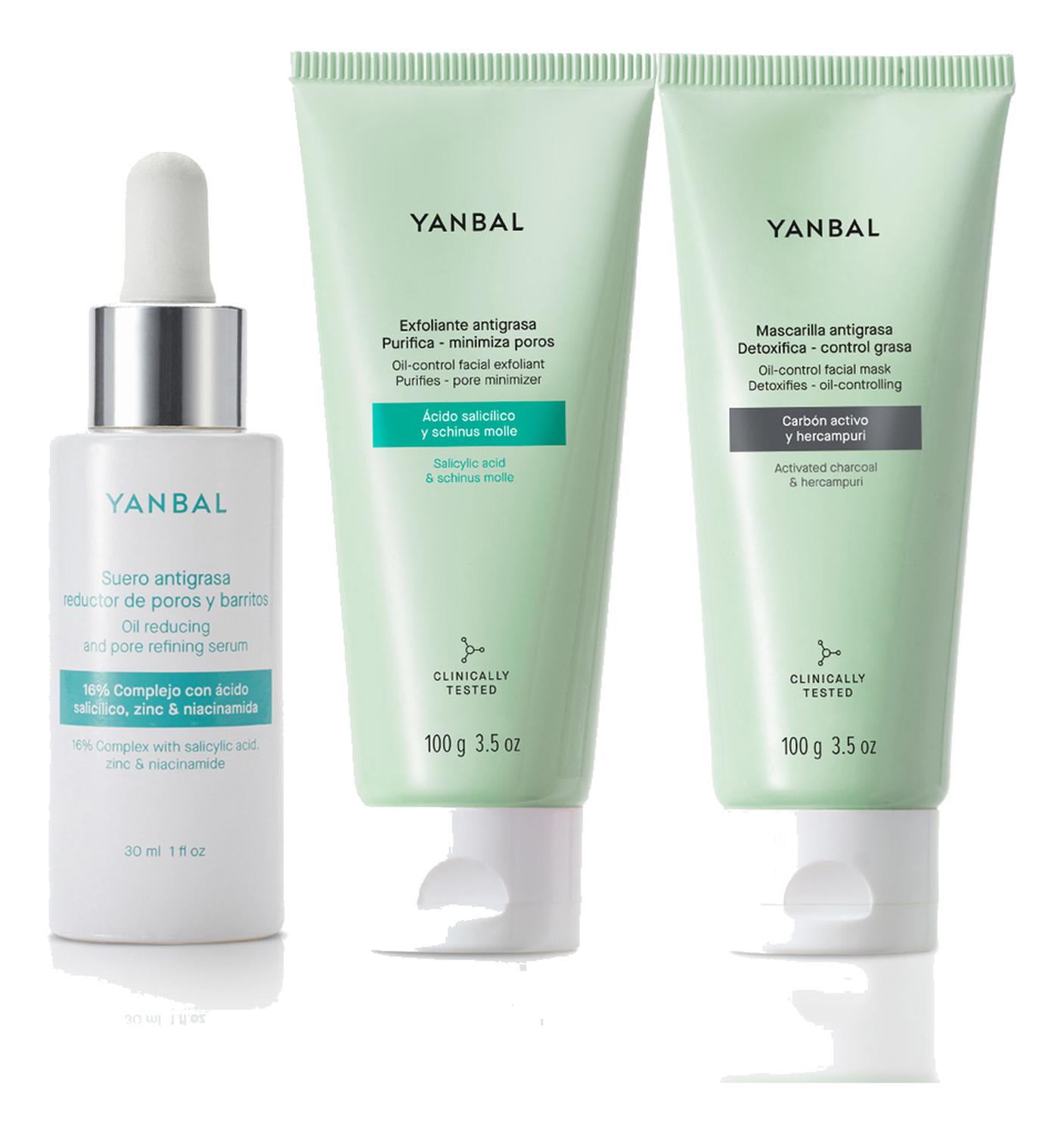 KIT X3 FACIAL ANTIGRASA EXFOLIANTE CON MASCARILLA Y SUERO - 1