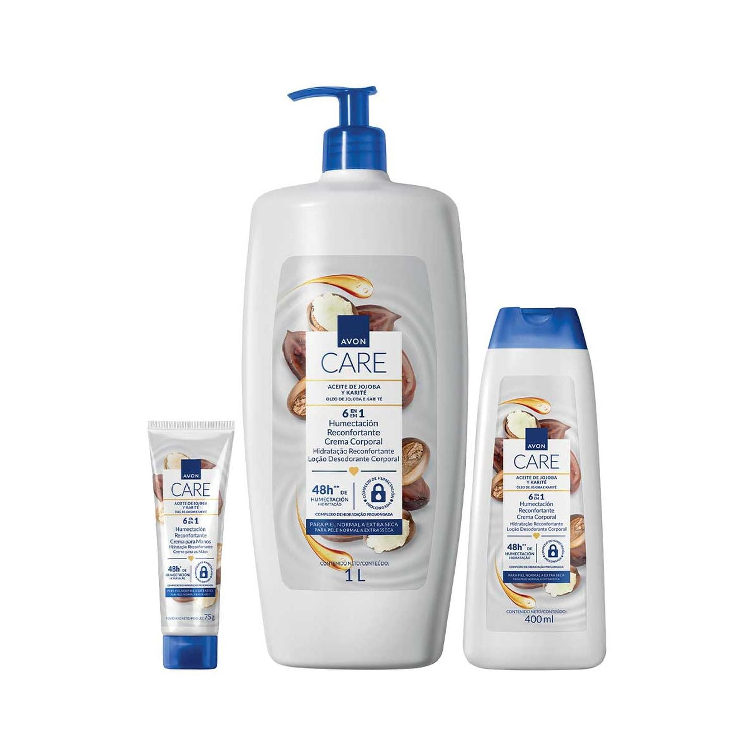 AVON CARE JOJOBA Y KARITÉ KIT X3 CREMA CUERPO GR + CHICA Y MANOS - 1