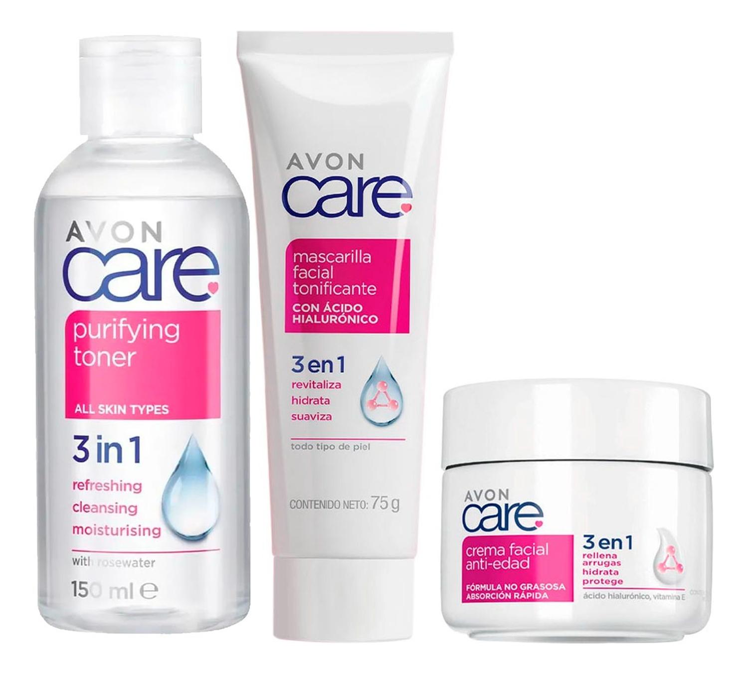 RUTINA FACIAL X3 AVON CARE ANTI-EDAD 3 EN 1 TODO TIPO DE PIEL DÍA - 1