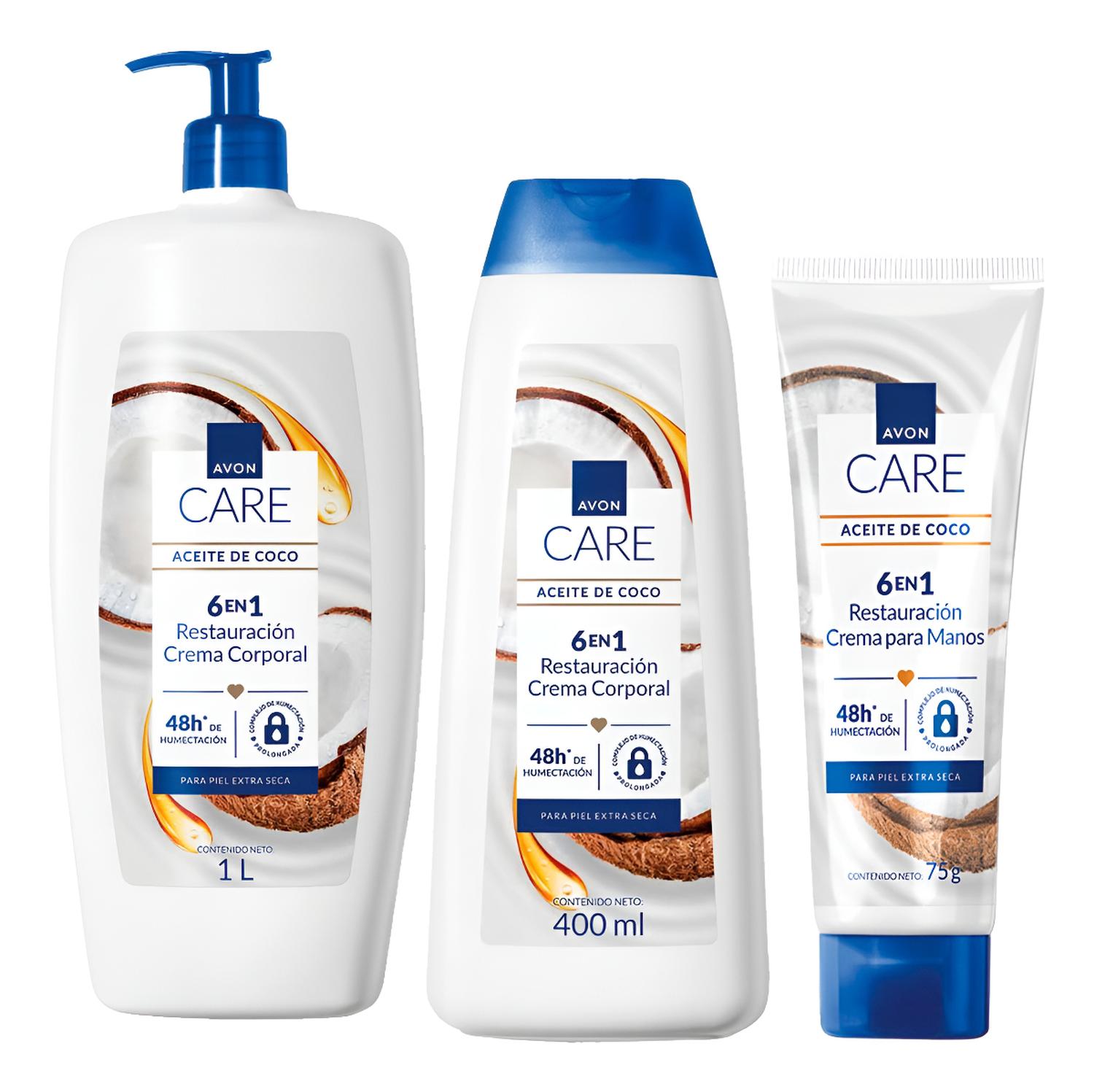 KIT X3 AVON CARE ACEITE DE COCO HIDRATANTE CUERPO GRANDE CHI - 1