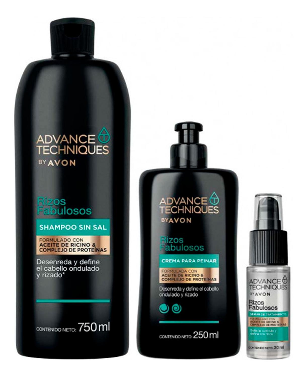 ADVANCE TECHNIQUES RIZOS FABULOSOS SHA 750ML CON CREMA Y SERUM - 1