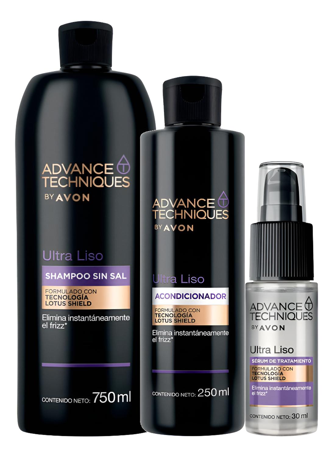 ADVANCE TECHNIQUES SHAMPOO ULTRA LISO CON SERUM CAPILAR Y ACC - 1